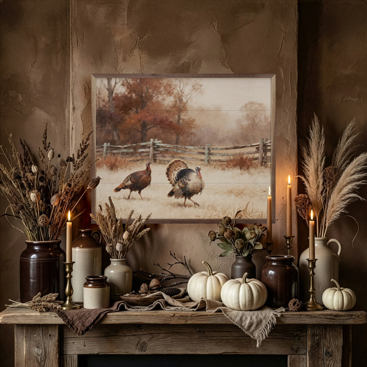 Tom And Jake Turkeys Printed and Framed Wall Sign