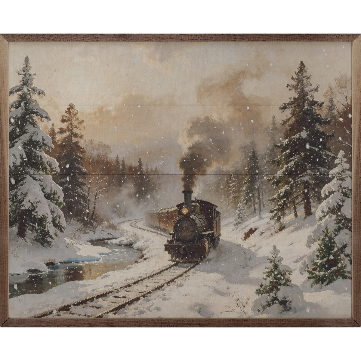 Train Printed and Framed Wall Sign