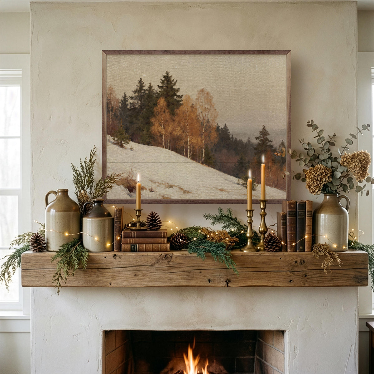 January Timber Left Slope Printed and Framed Wall Sign