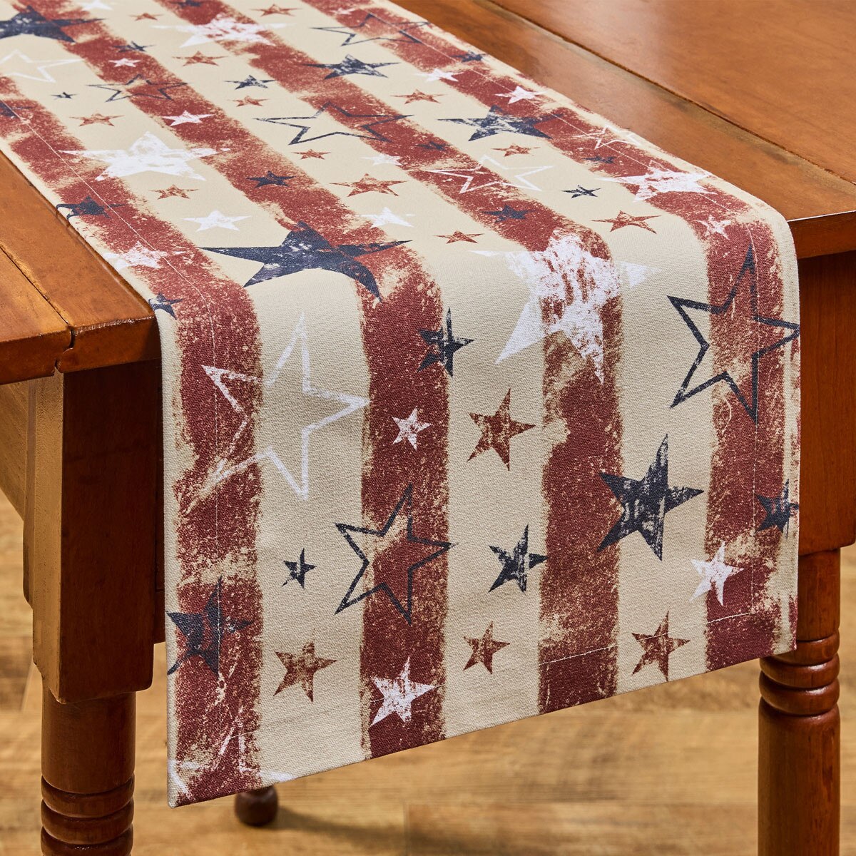 Distressed Flag Printed Table Runner 42" Long