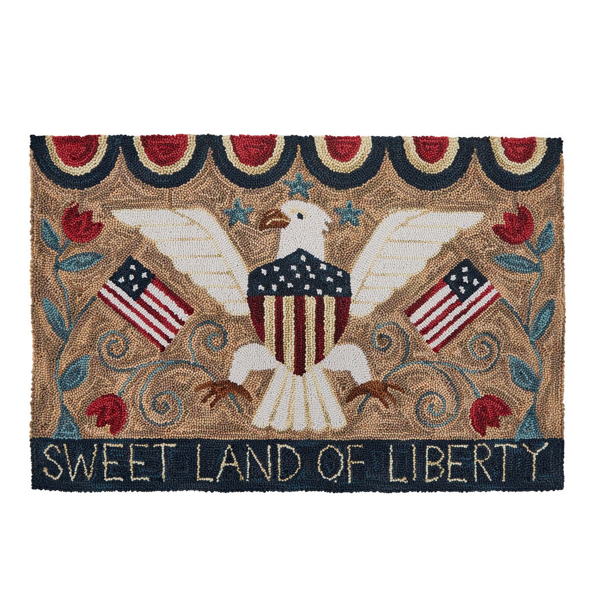 Sweet Land of Liberty Hooked Rug 24" x 36" Rectangle