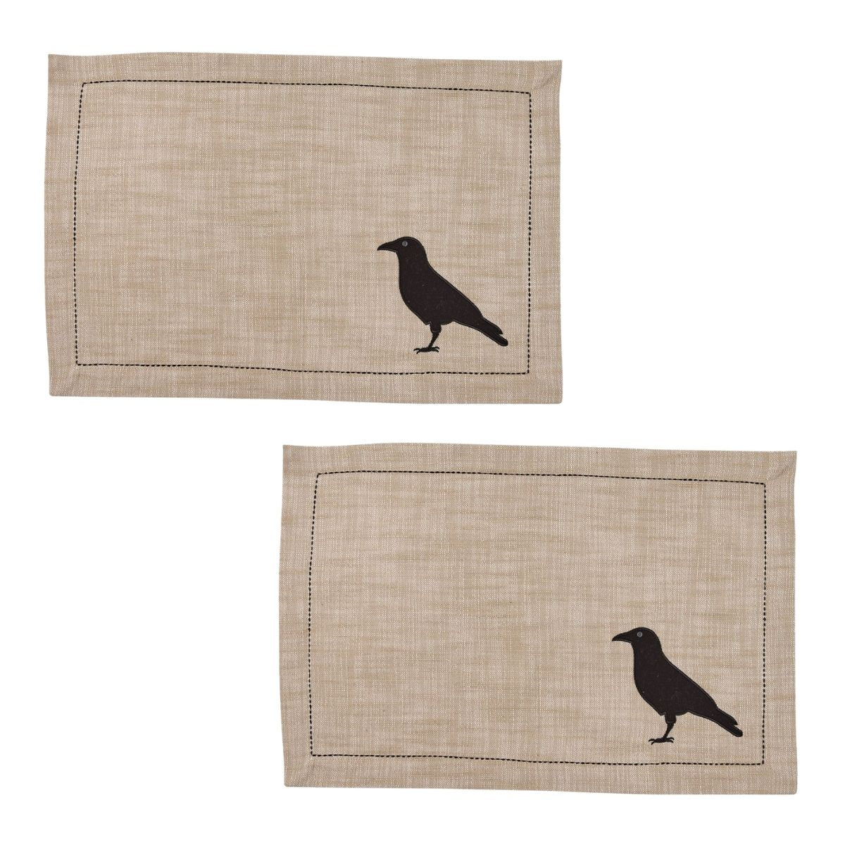 Applique Crow Printed Placemat Set of 2