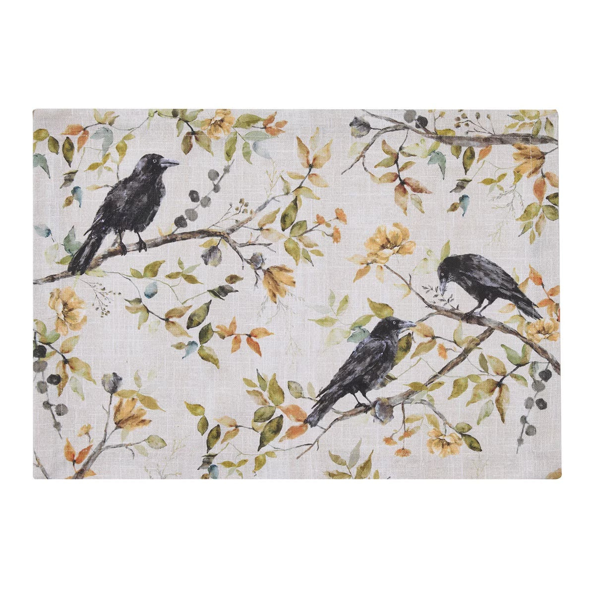 Charming Crow Printed Placemat Set of 2