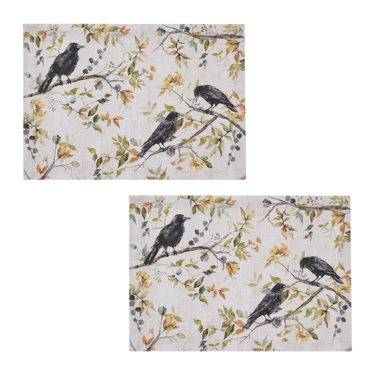Charming Crow Printed Placemat Set of 2