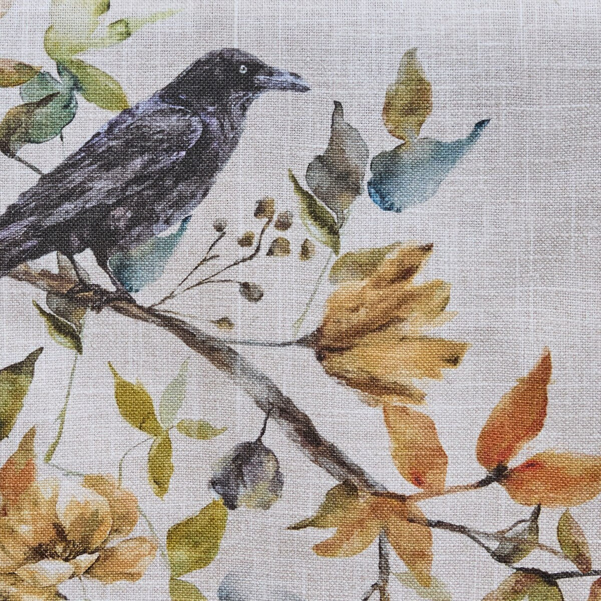 Charming Crow Printed Table Runner 54'' Long