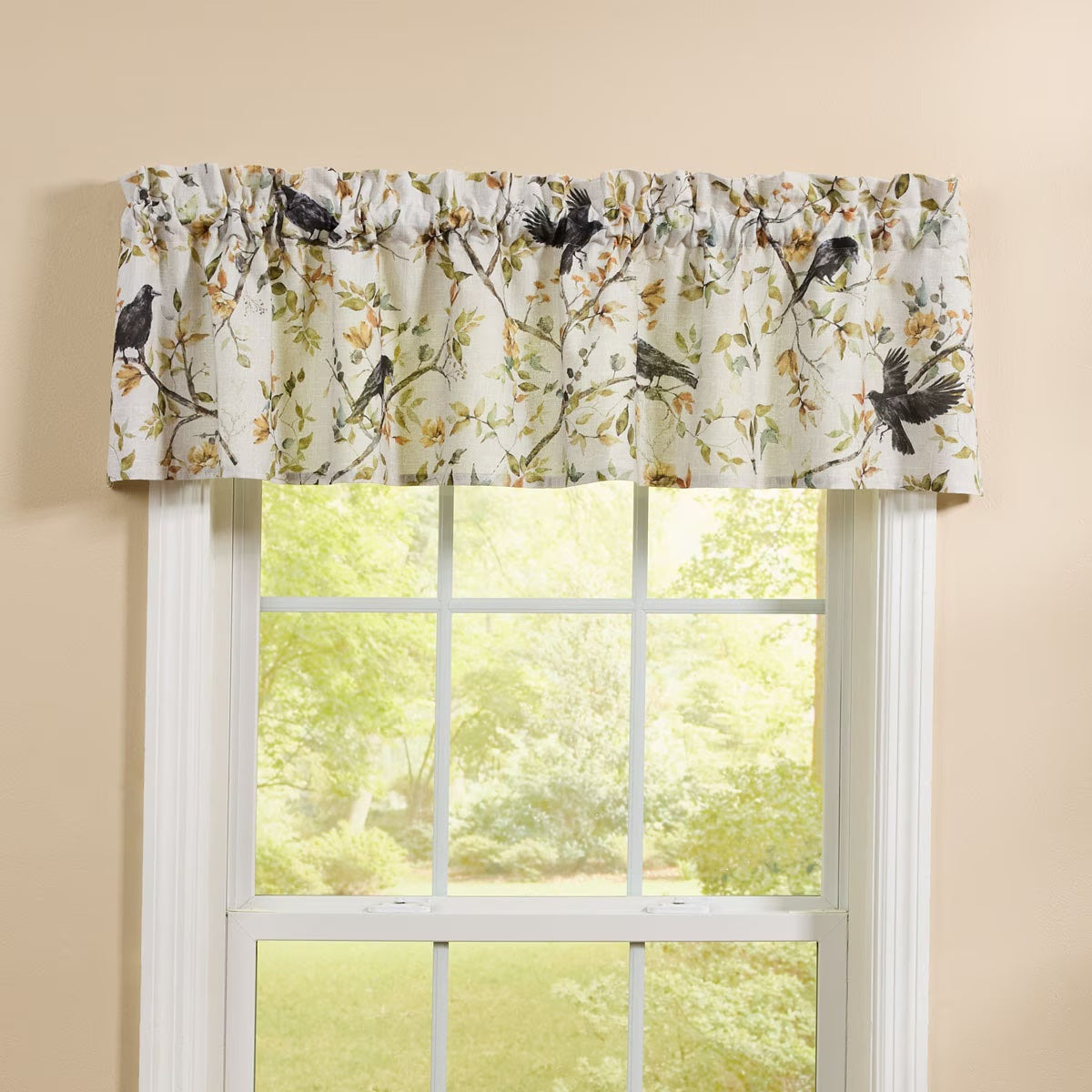 Charming Crow Printed Valance Unlined