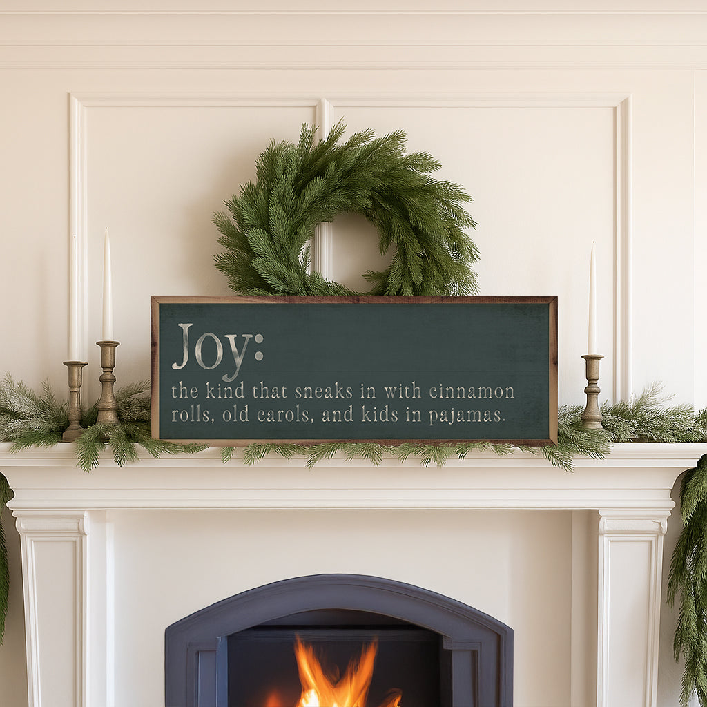 Joy Definition Printed and Framed Wall Sign