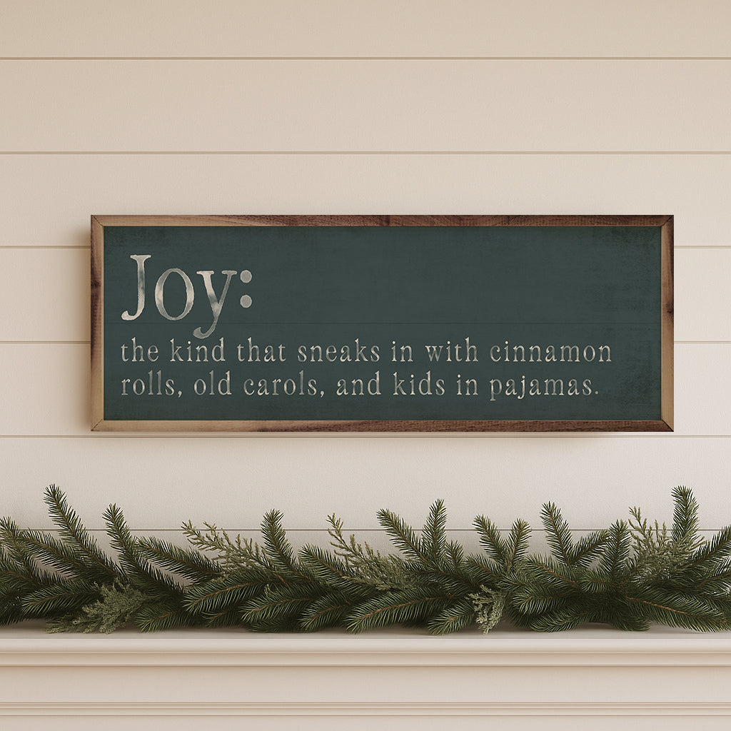 Joy Definition Printed and Framed Wall Sign