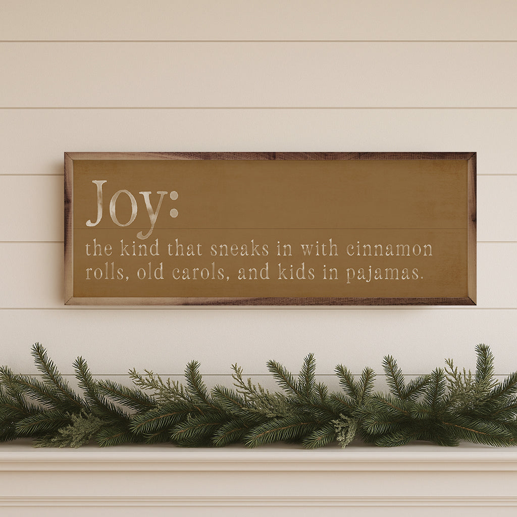 Joy Definition Printed and Framed Wall Sign