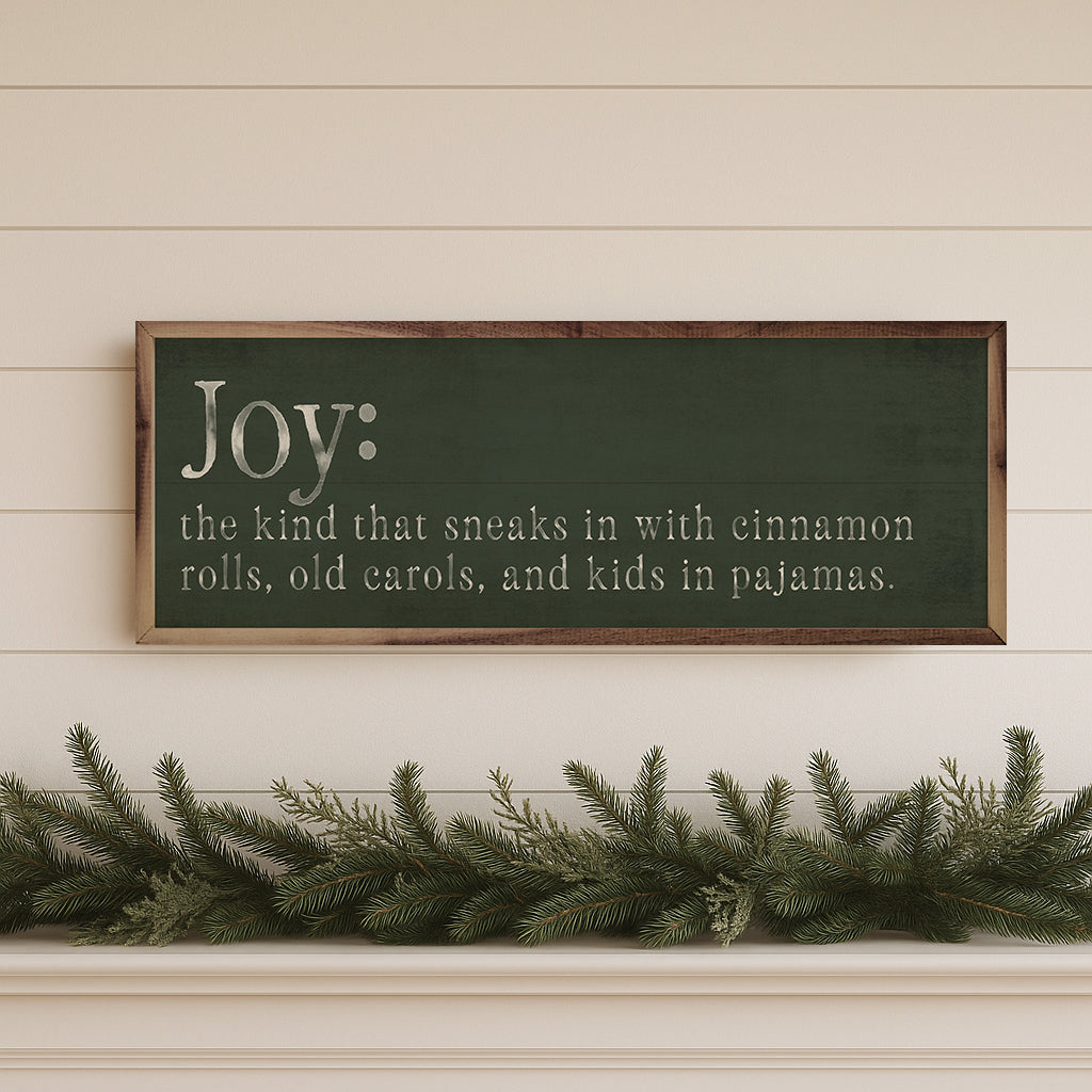 Joy Definition Printed and Framed Wall Sign