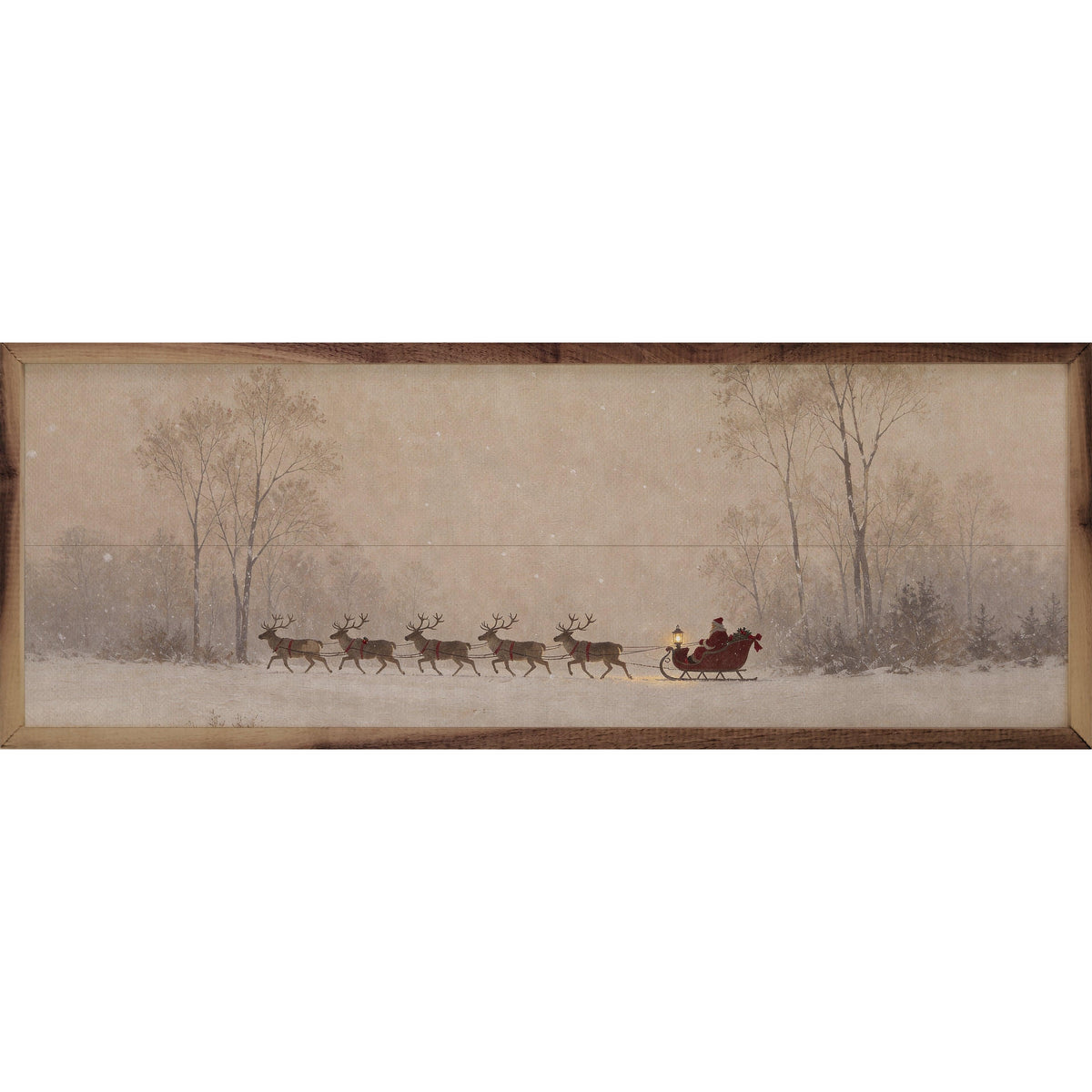 Sleigh Across The Winter Meadow Printed and Framed Wall Sign