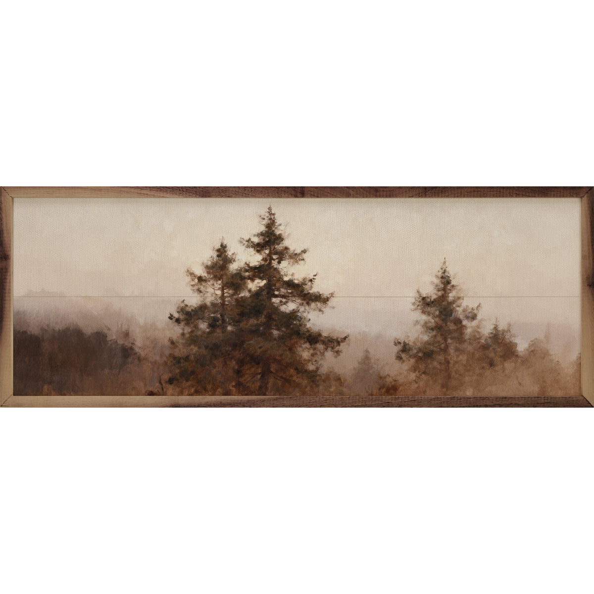 Pine Trees In Winter Timber Printed and Framed Wall Sign