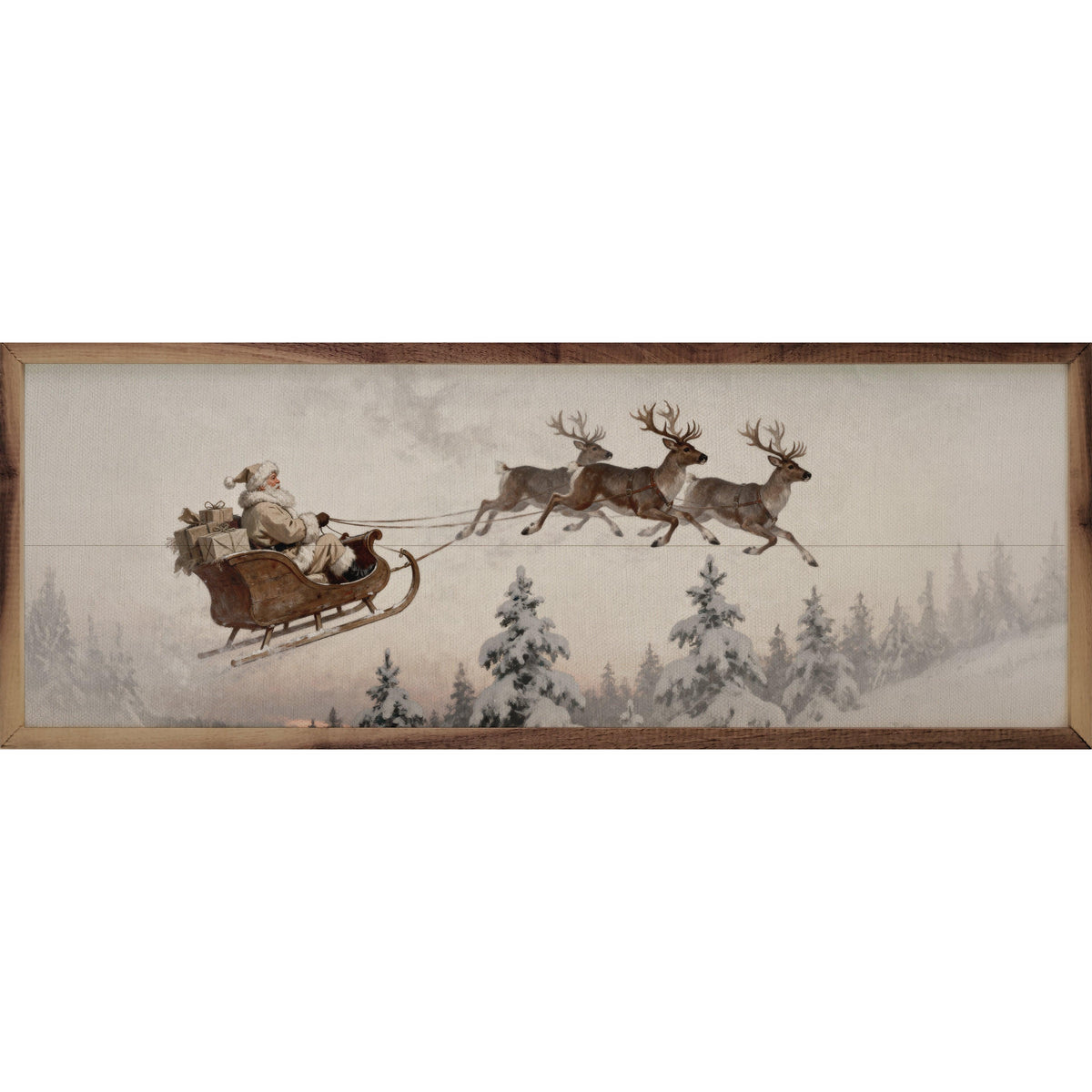 Santa's Sleigh Ride Printed and Framed Wall Sign