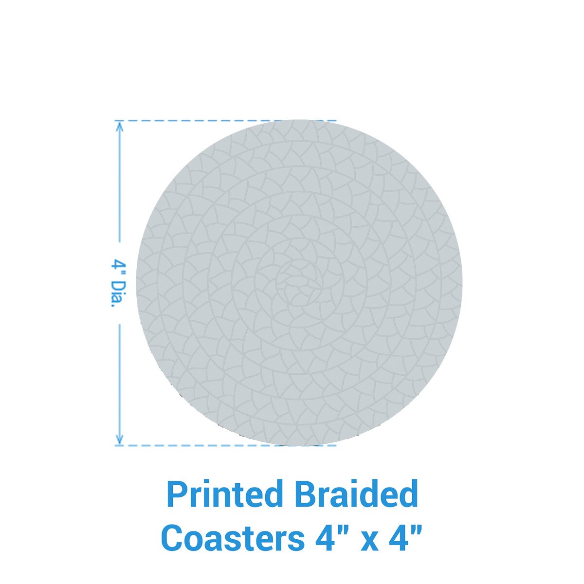 Willow & Sheep Braided & Printed Coaster Round Set of 4