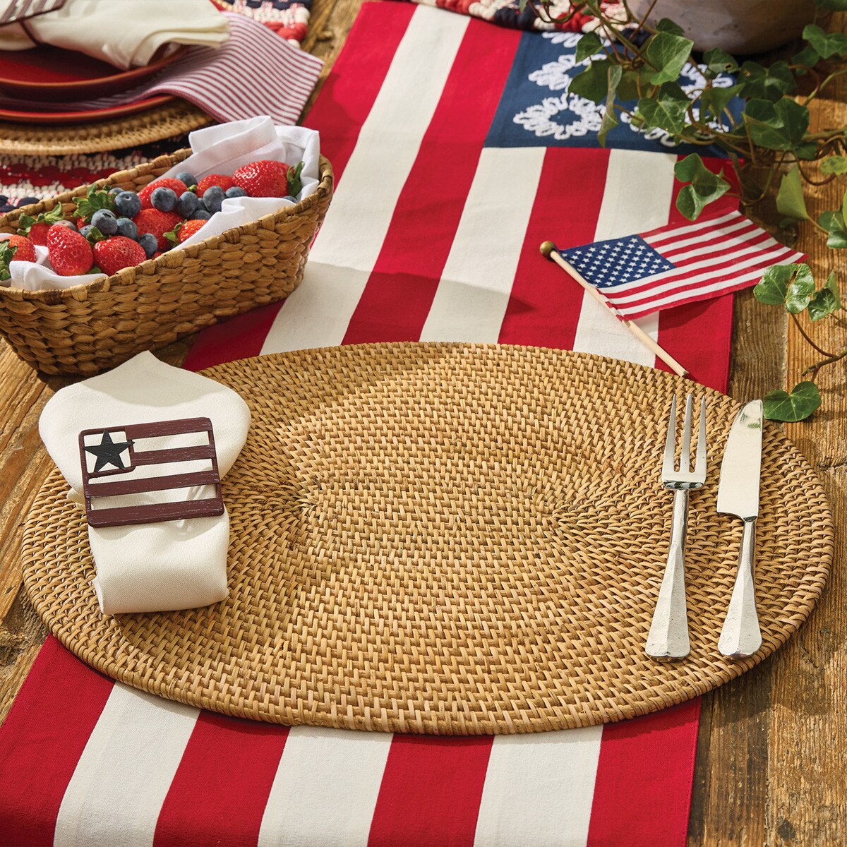 Rattan Placemat Oval Set of 2