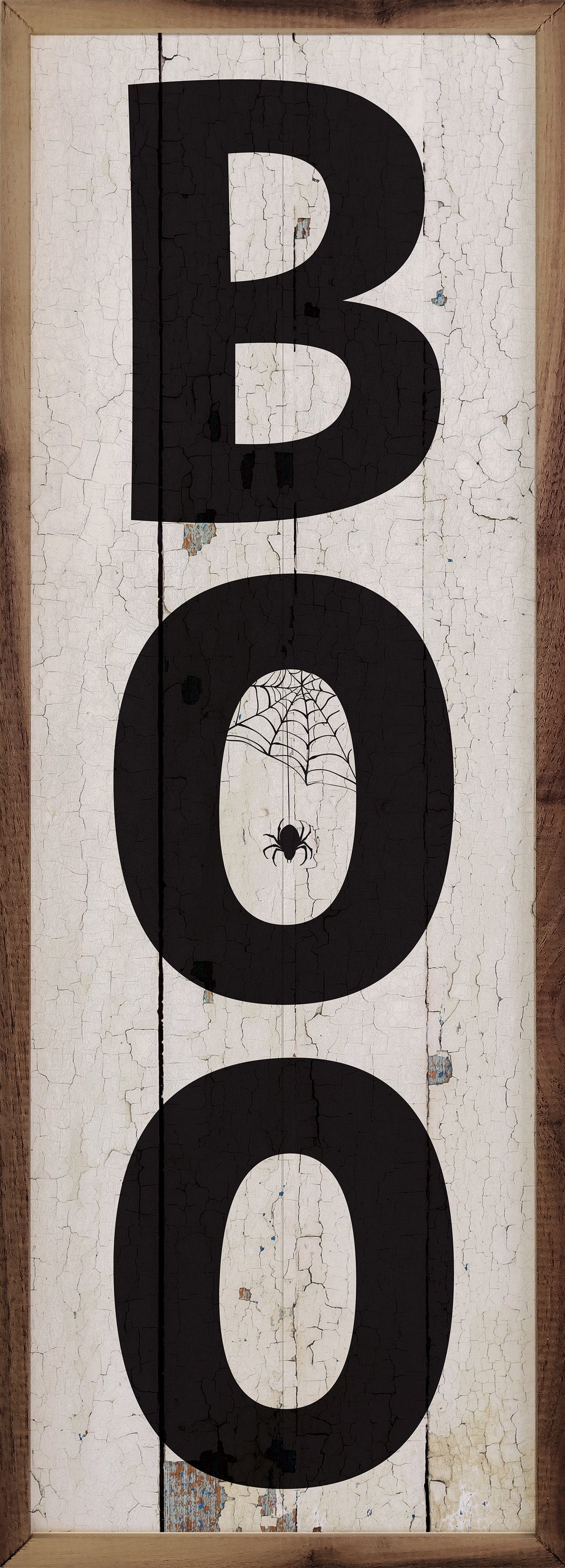 BOO Whitewash Printed and Framed Wall Sign