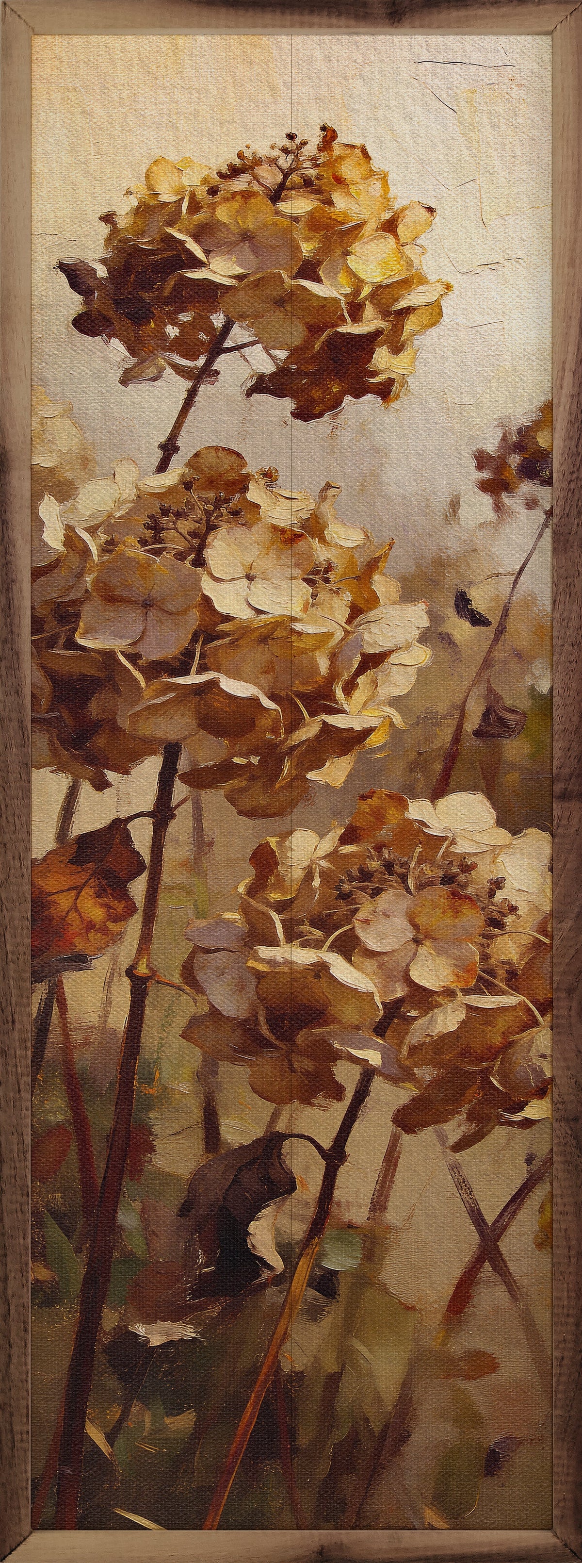 Faded Hydrangeas Printed and Framed Wall Sign