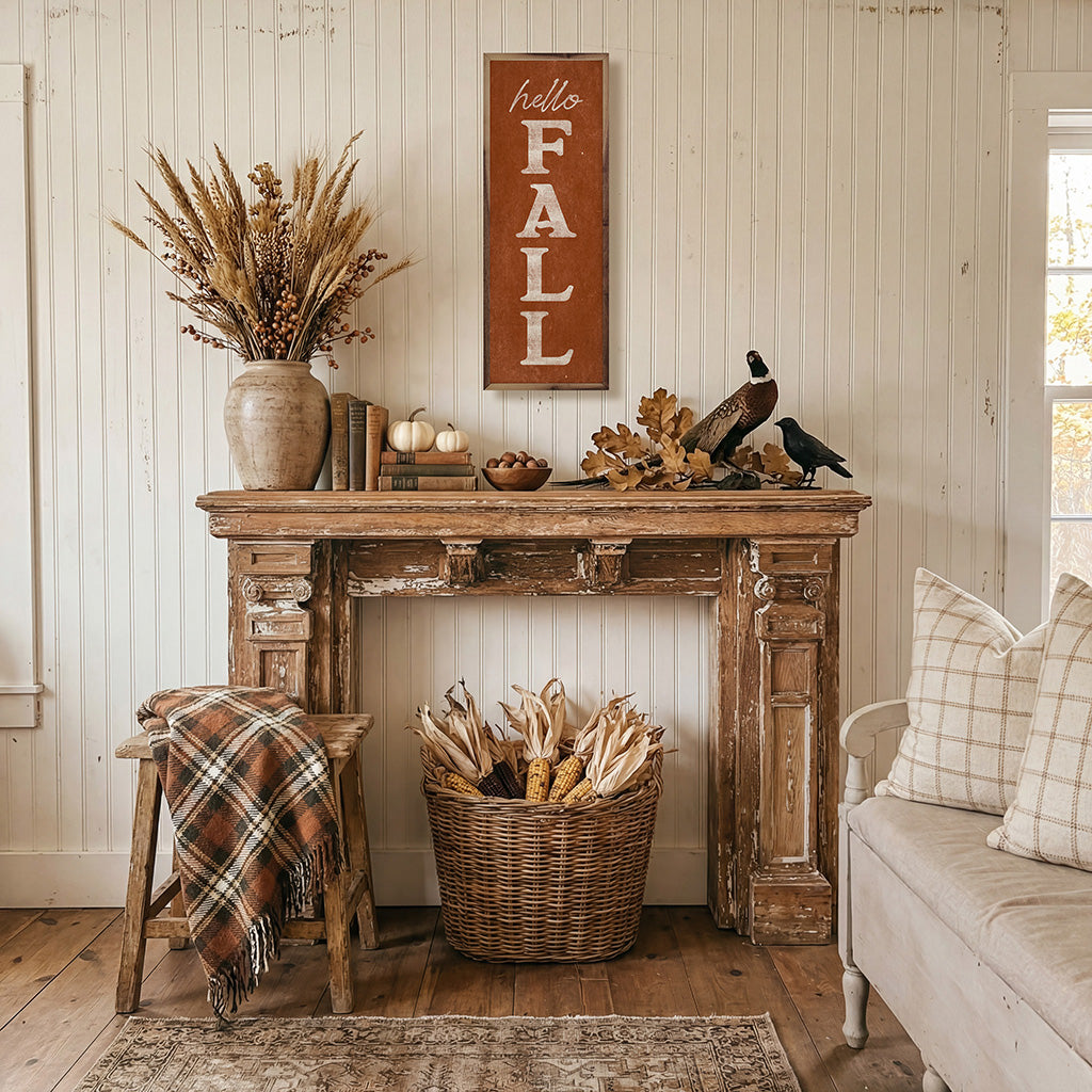 Hello Fall Printed and Framed Wall Sign