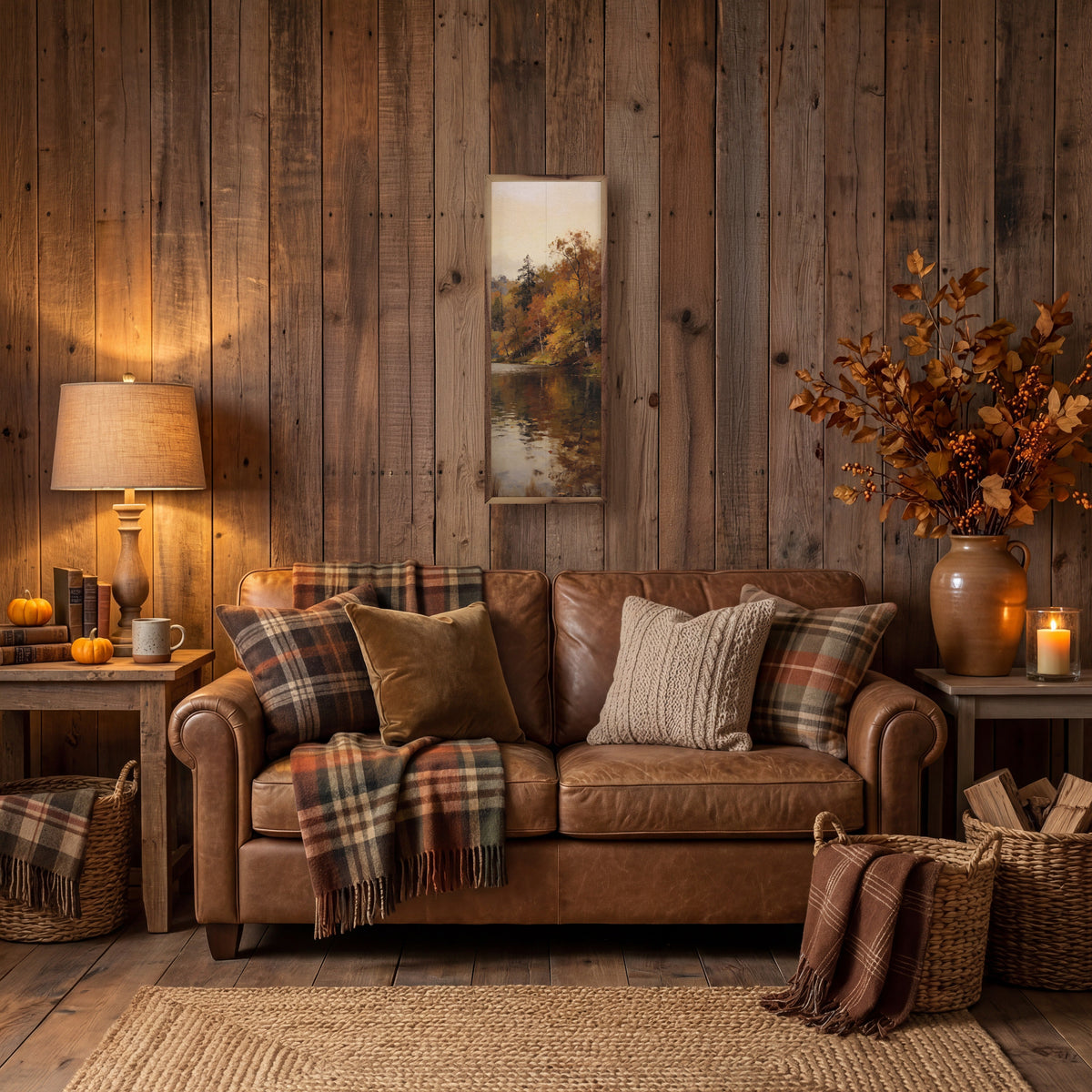 Quiet Autumn River Reflections Printed and Framed Wall Sign