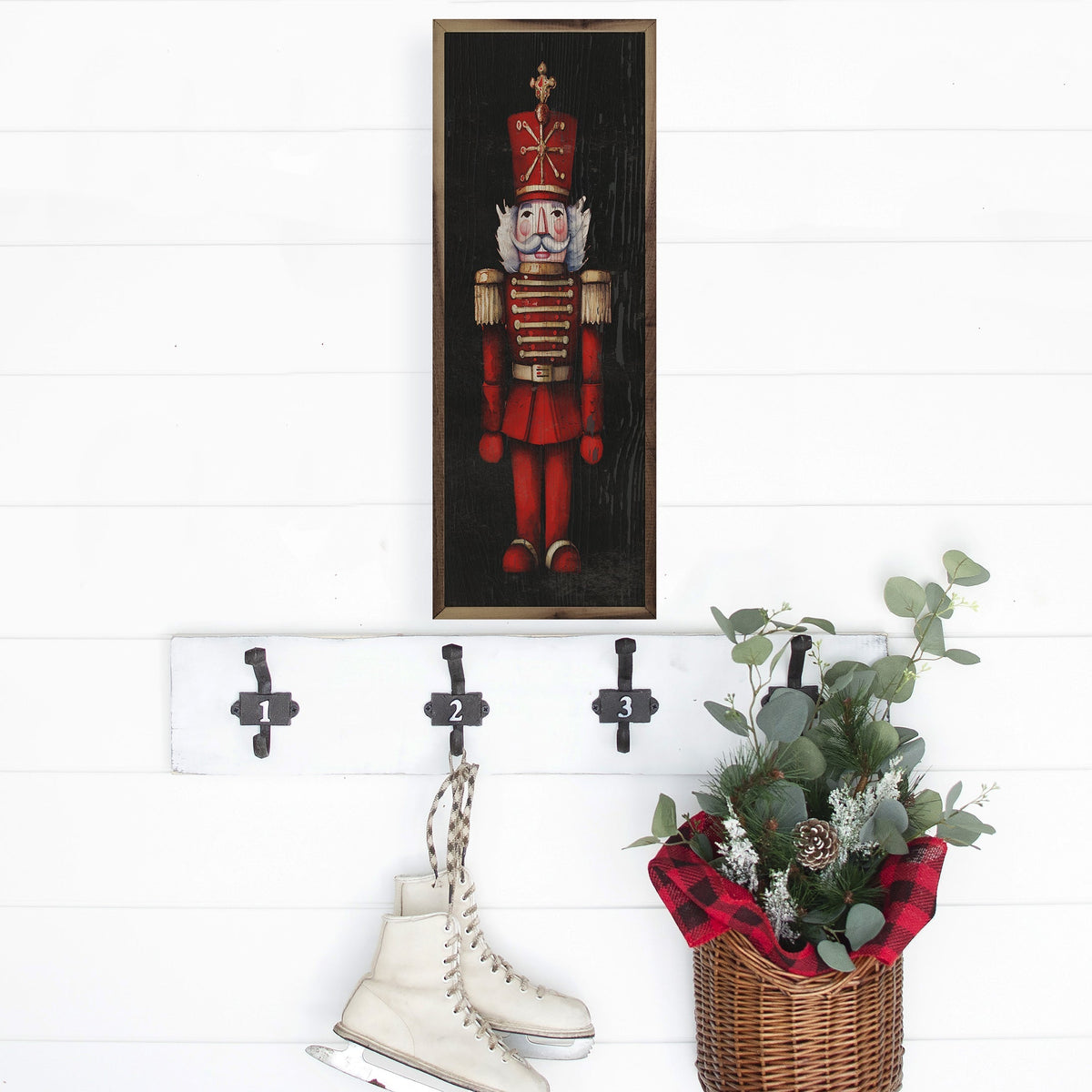 Red Nutcracker Black Printed and Framed Wall Sign