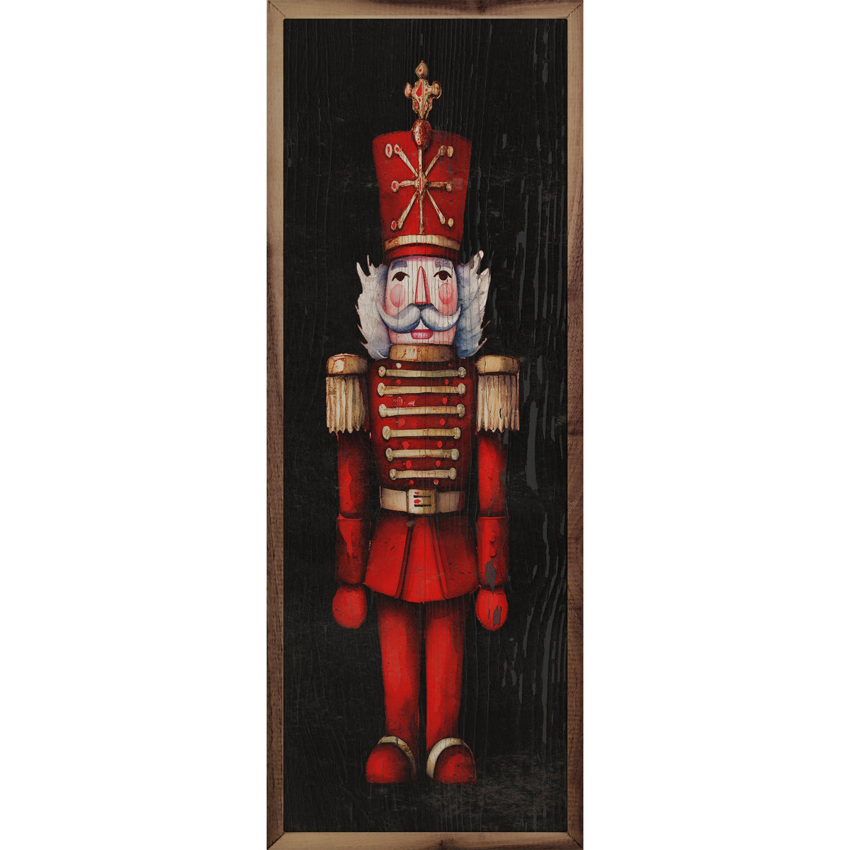 Red Nutcracker Black Printed and Framed Wall Sign