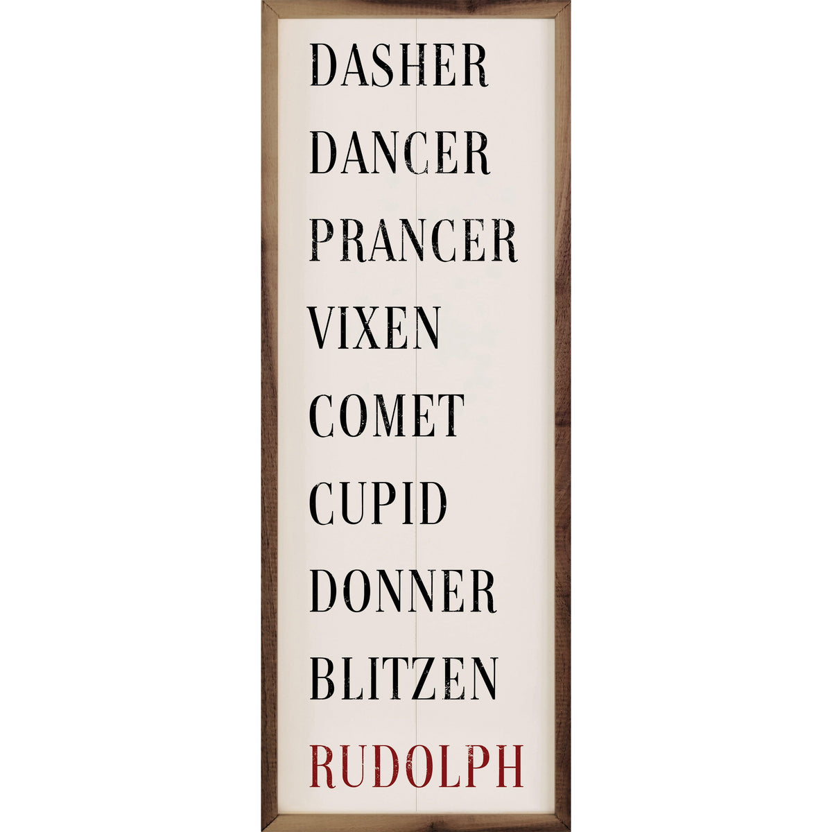 Santa's Reindeer White 2 Printed and Framed Wall Sign