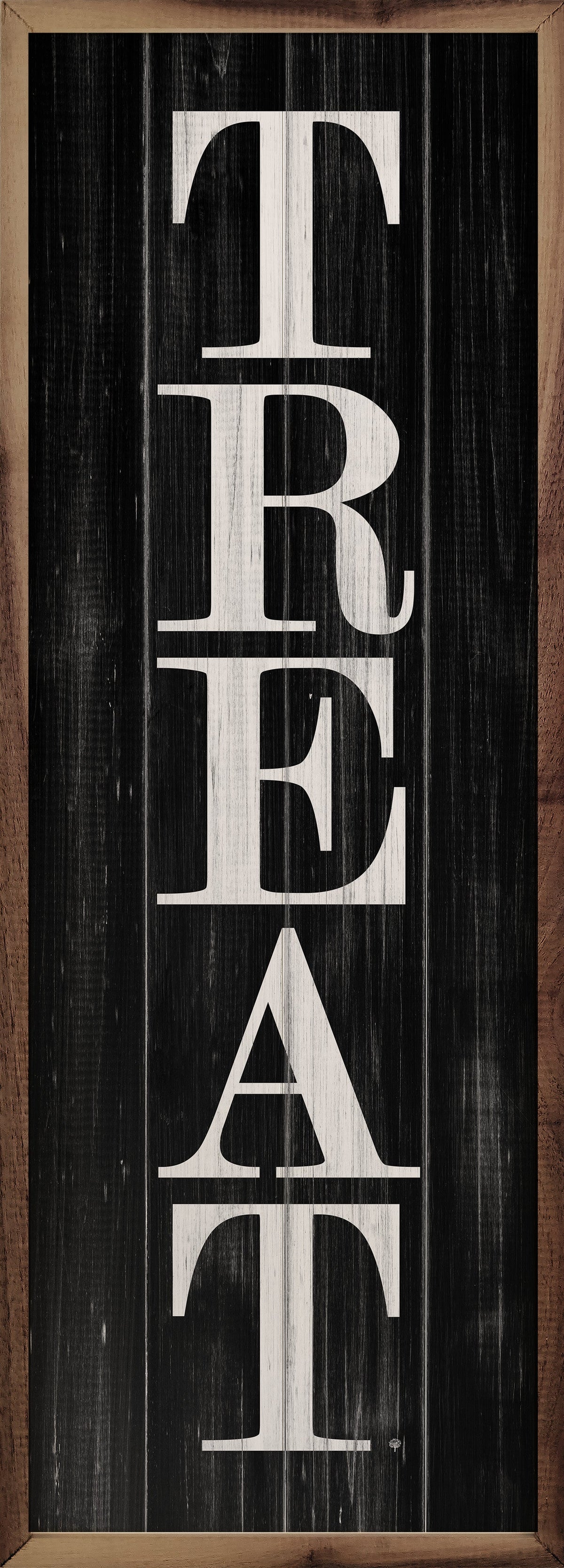 Set Treat Black Printed and Framed Wall Sign