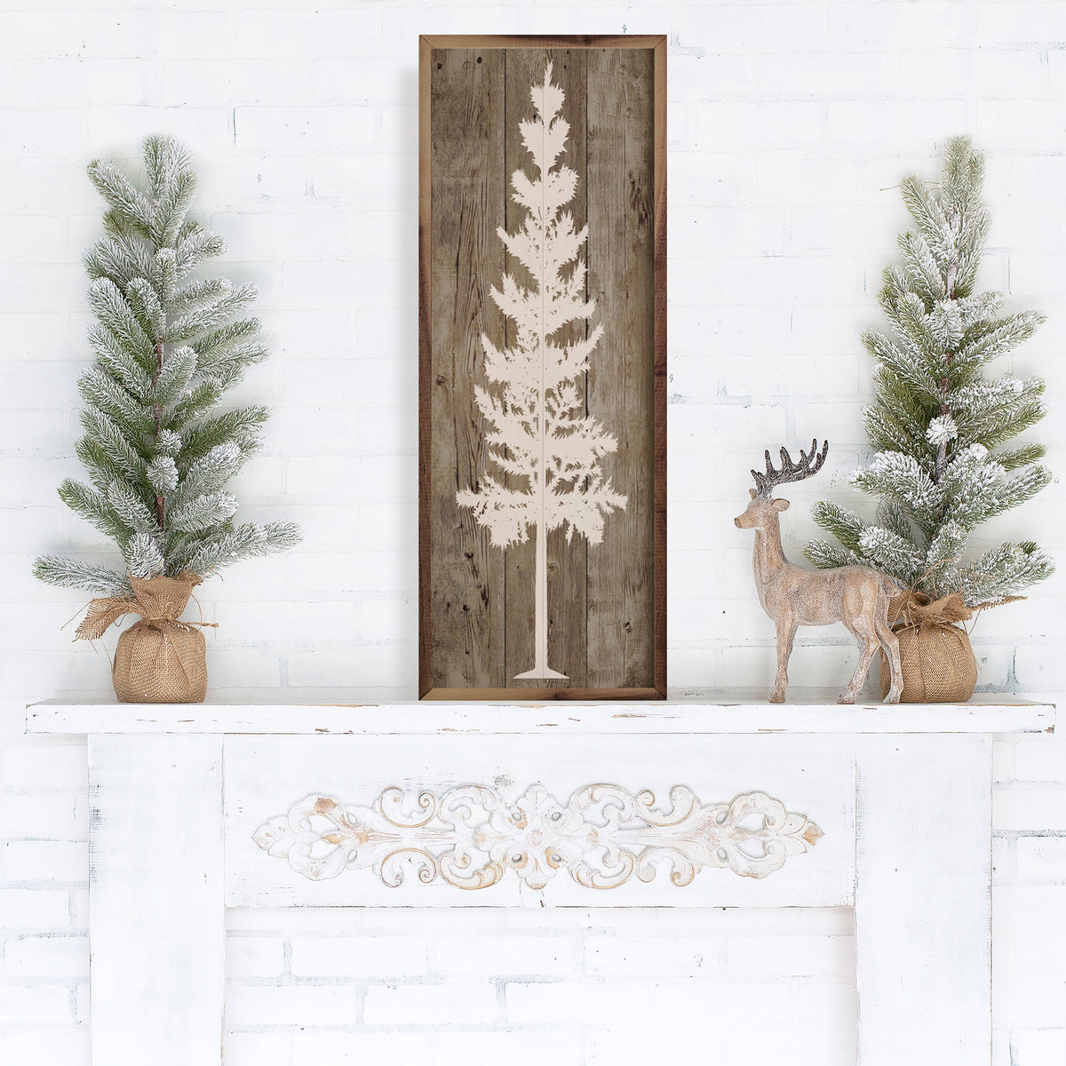 Skinny Tree Brown Printed and Framed Wall Sign