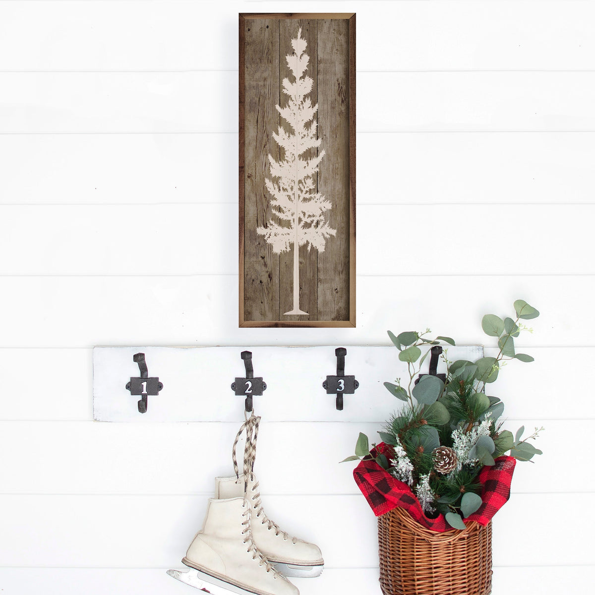Skinny Tree Brown Printed and Framed Wall Sign