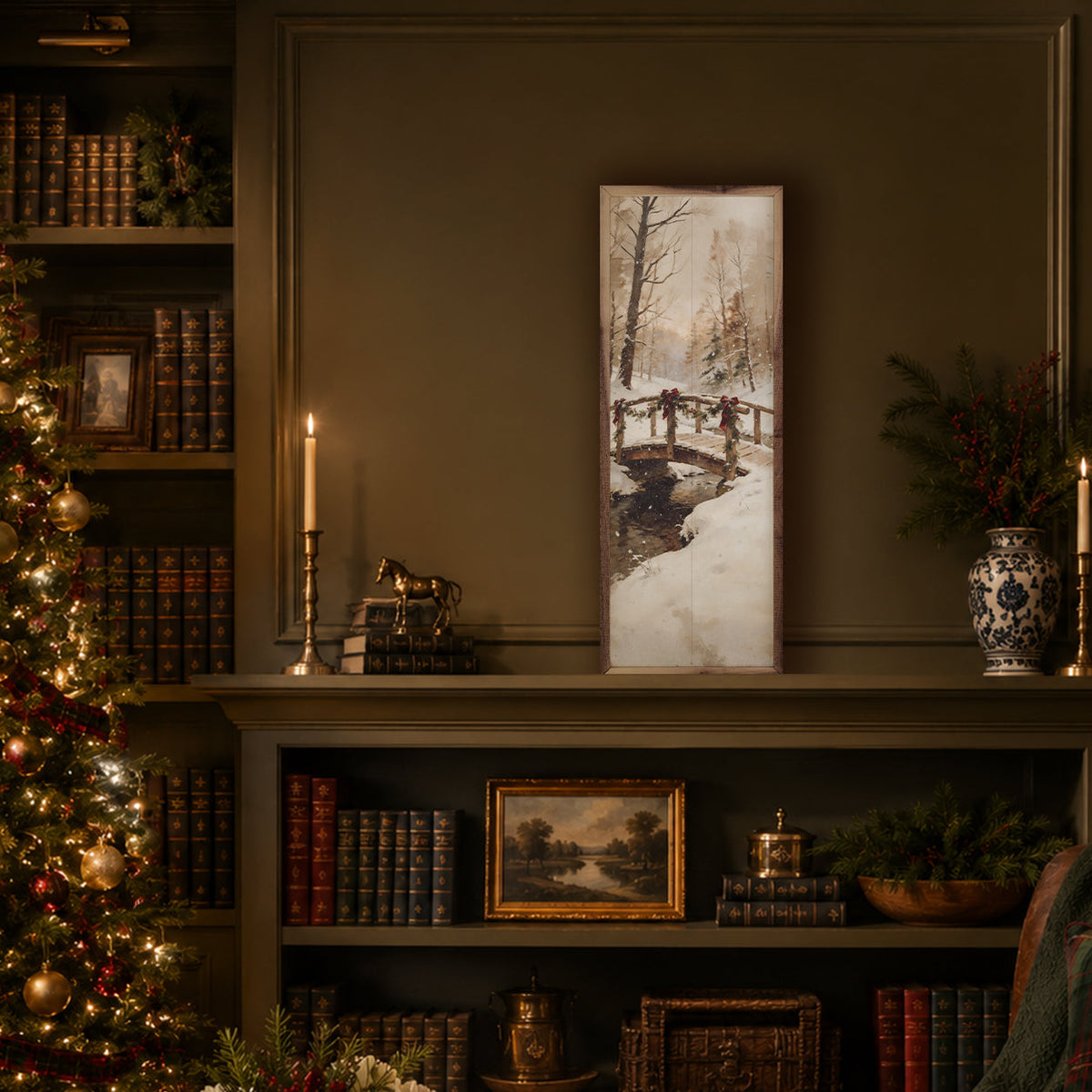 The Holiday Bridge Printed and Framed Wall Sign