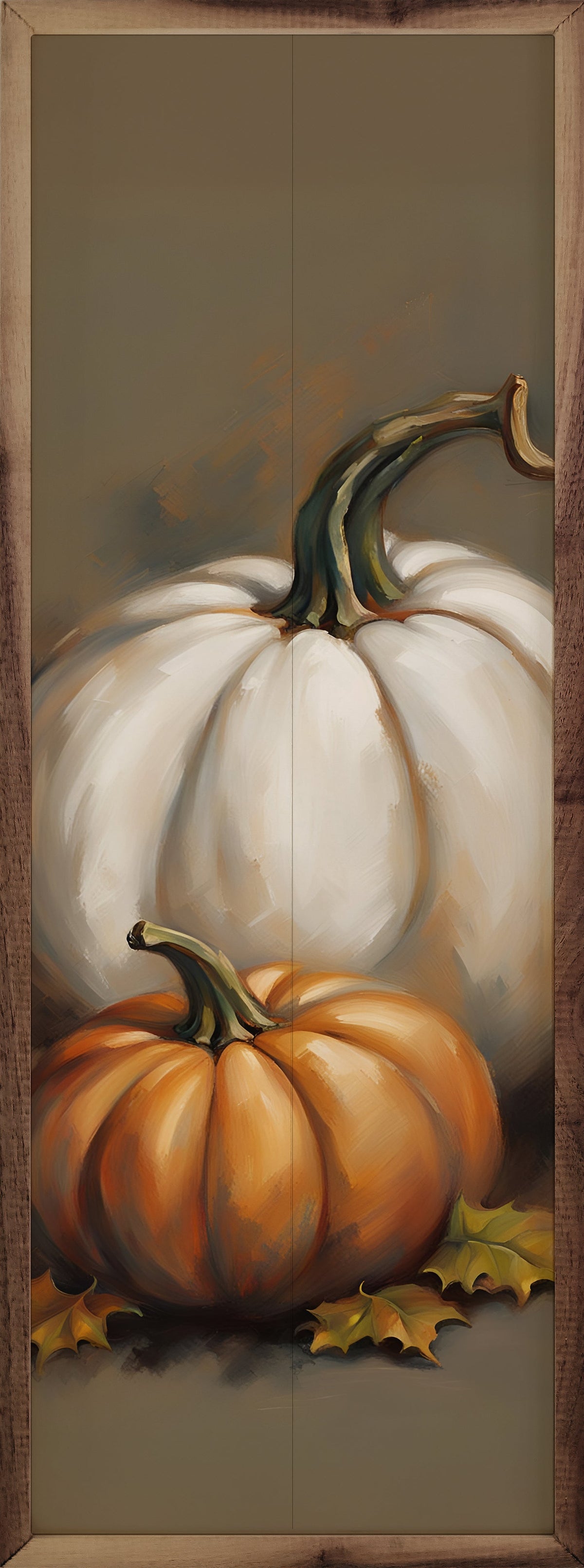 Two Pumpkins Printed and Framed Wall Sign