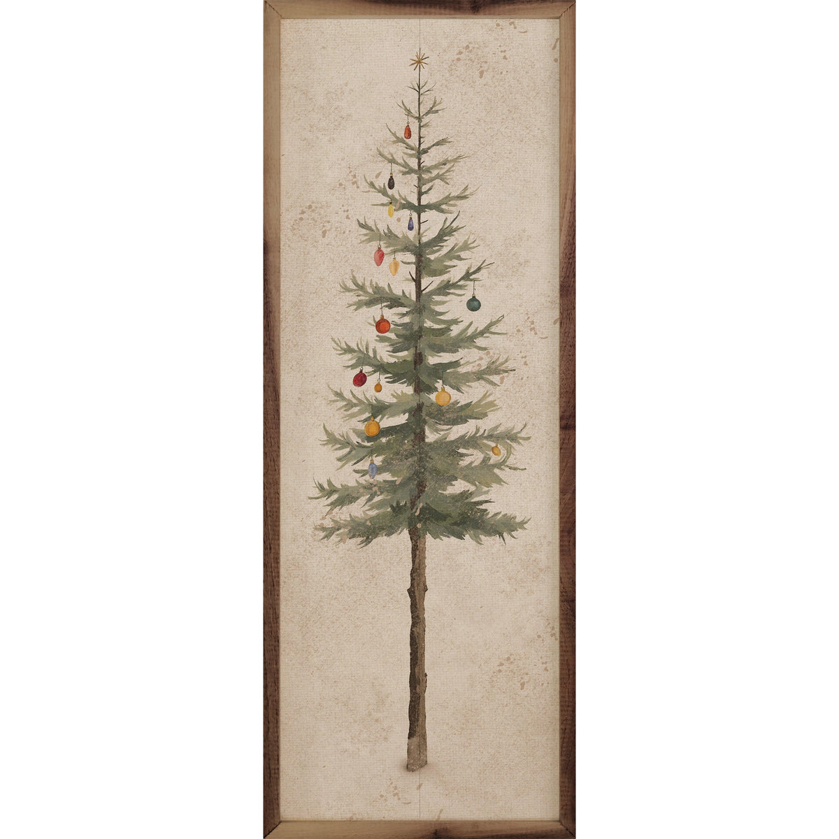 Vintage Holiday Tree Printed and Framed Wall Sign