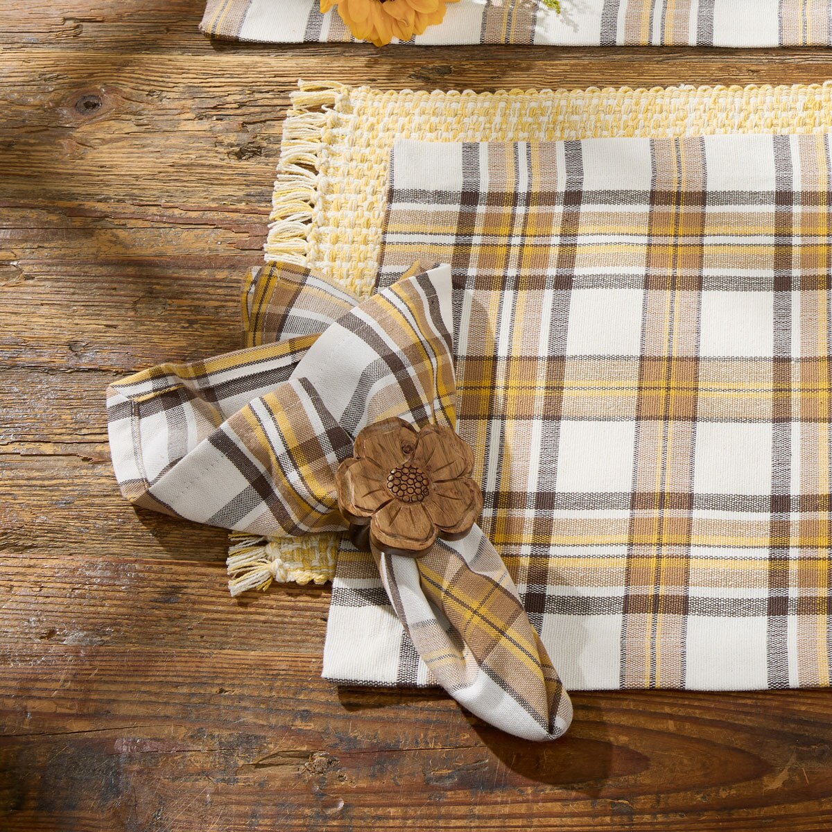 Maize Plaid Napkin Set of 2
