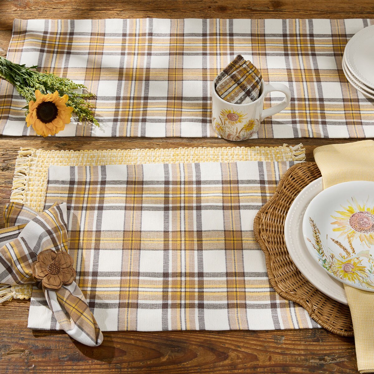 Maize Plaid Napkin Set of 2