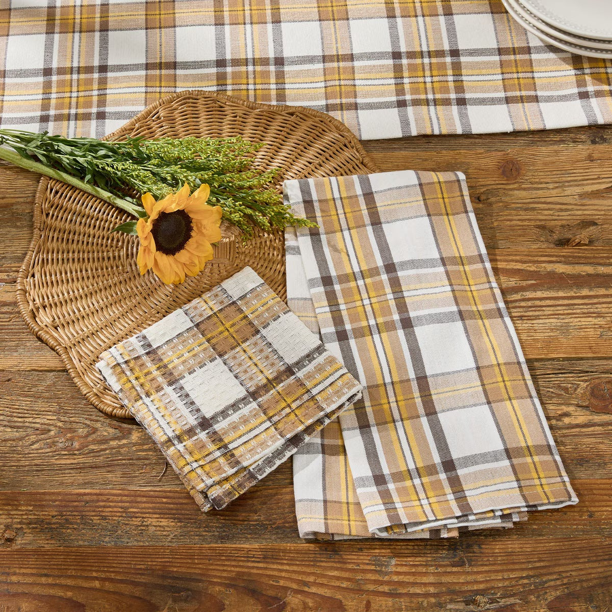 Maize Plaid Dishtowel Set of 2