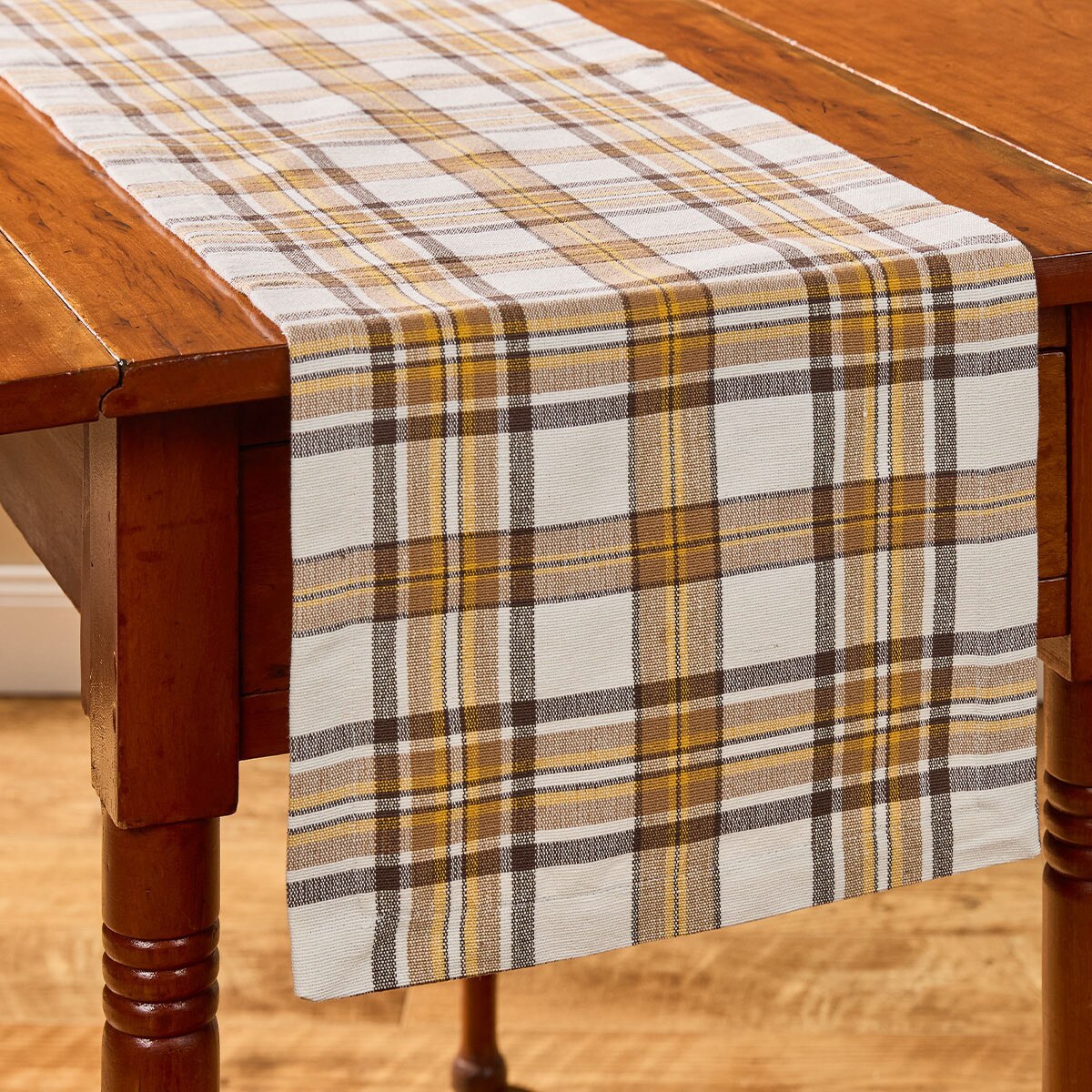 Maize Plaid Table Runner 54'' Long