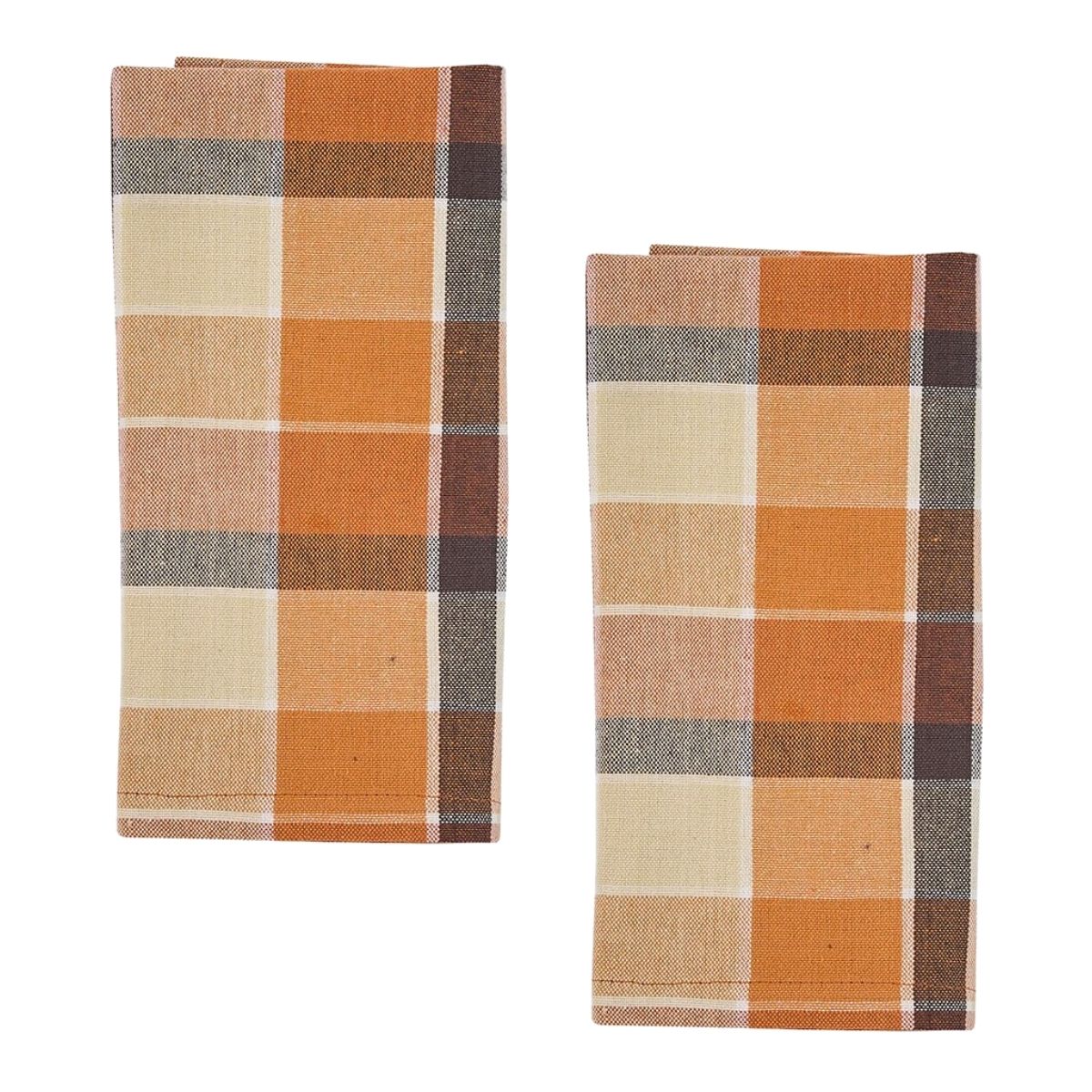 Rustic Fall Porch Plaid Napkin Set of 2