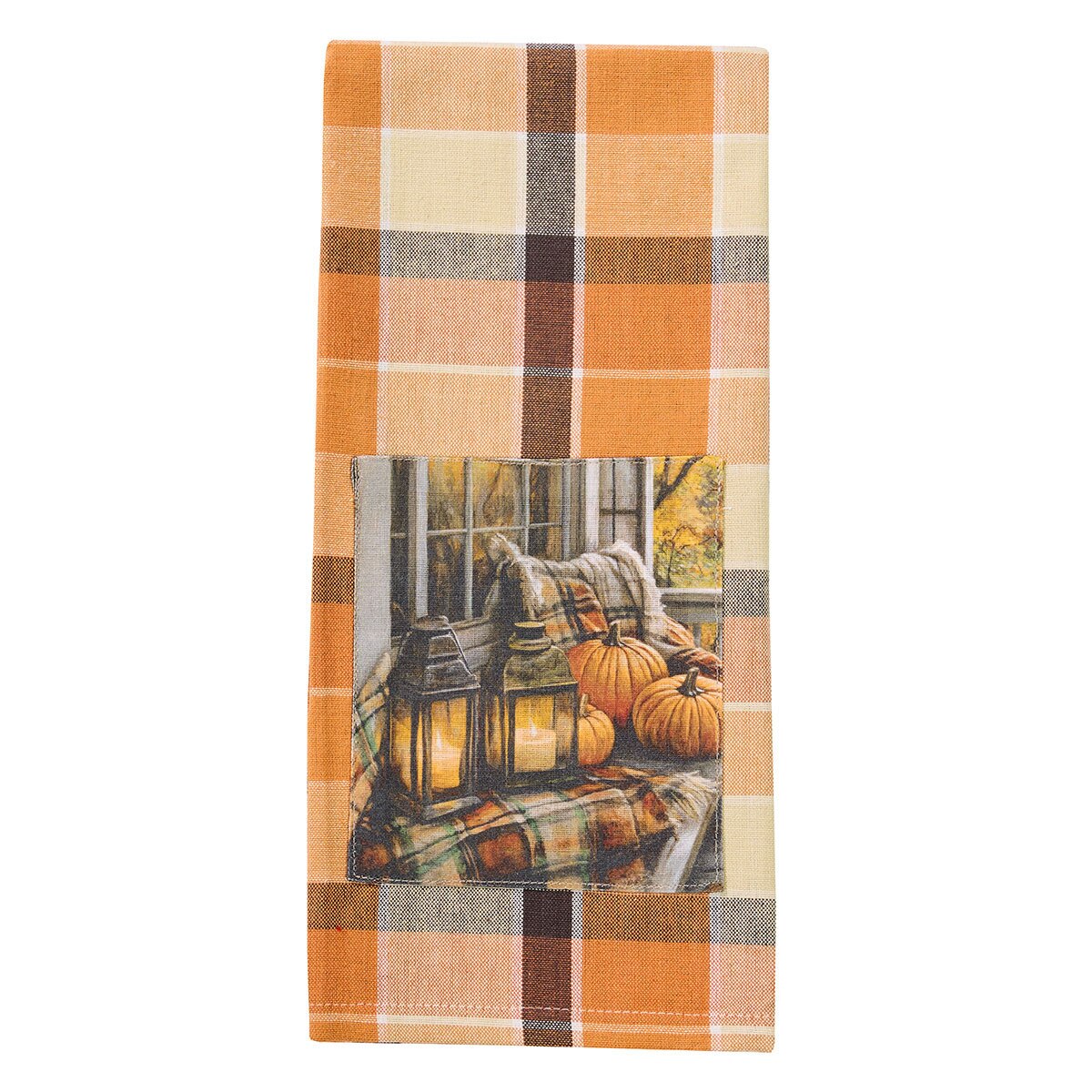 Rustic Fall Porch Patch Lantern Dishtowel Decorative