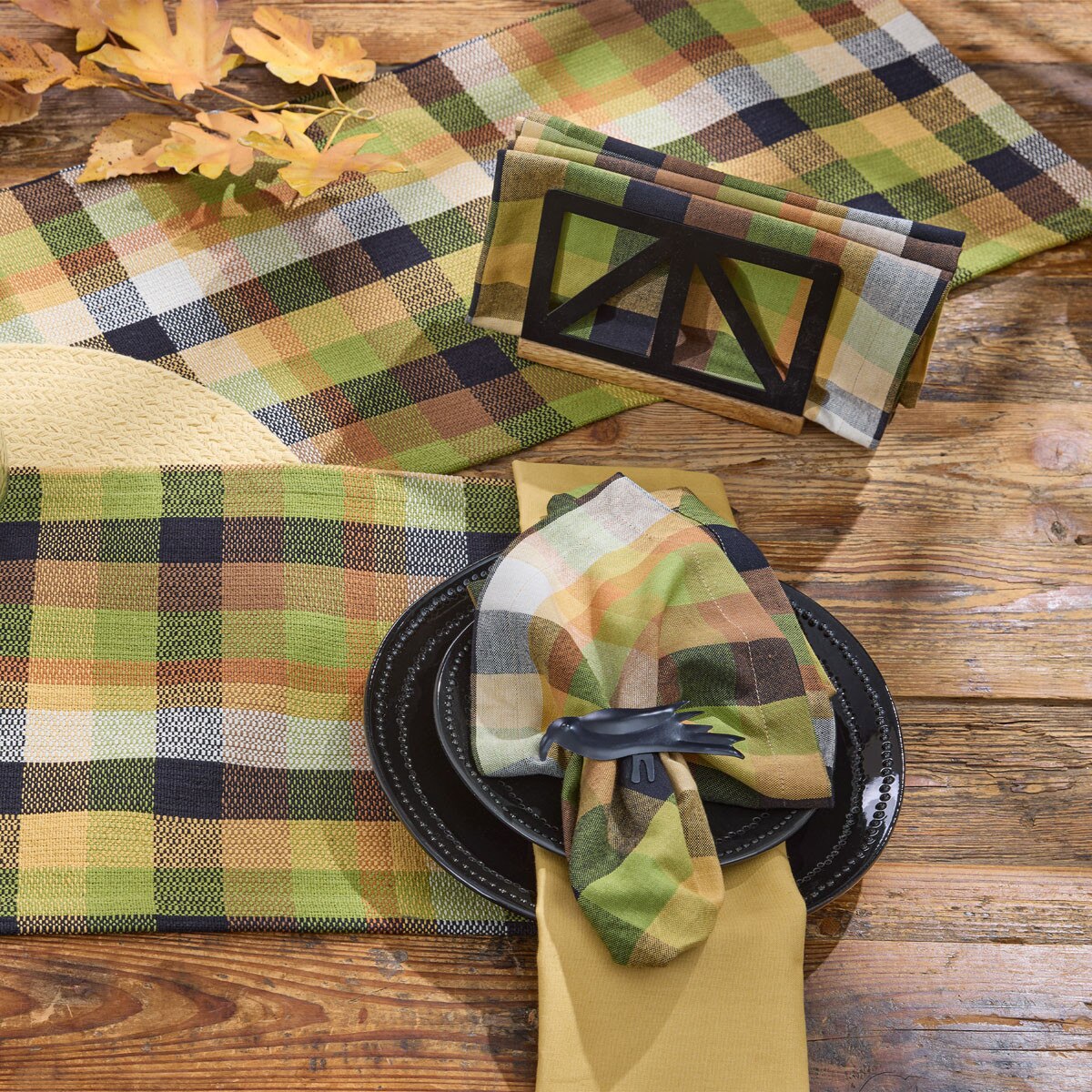 Greenbriar Plaid Table Runner 54'' Long