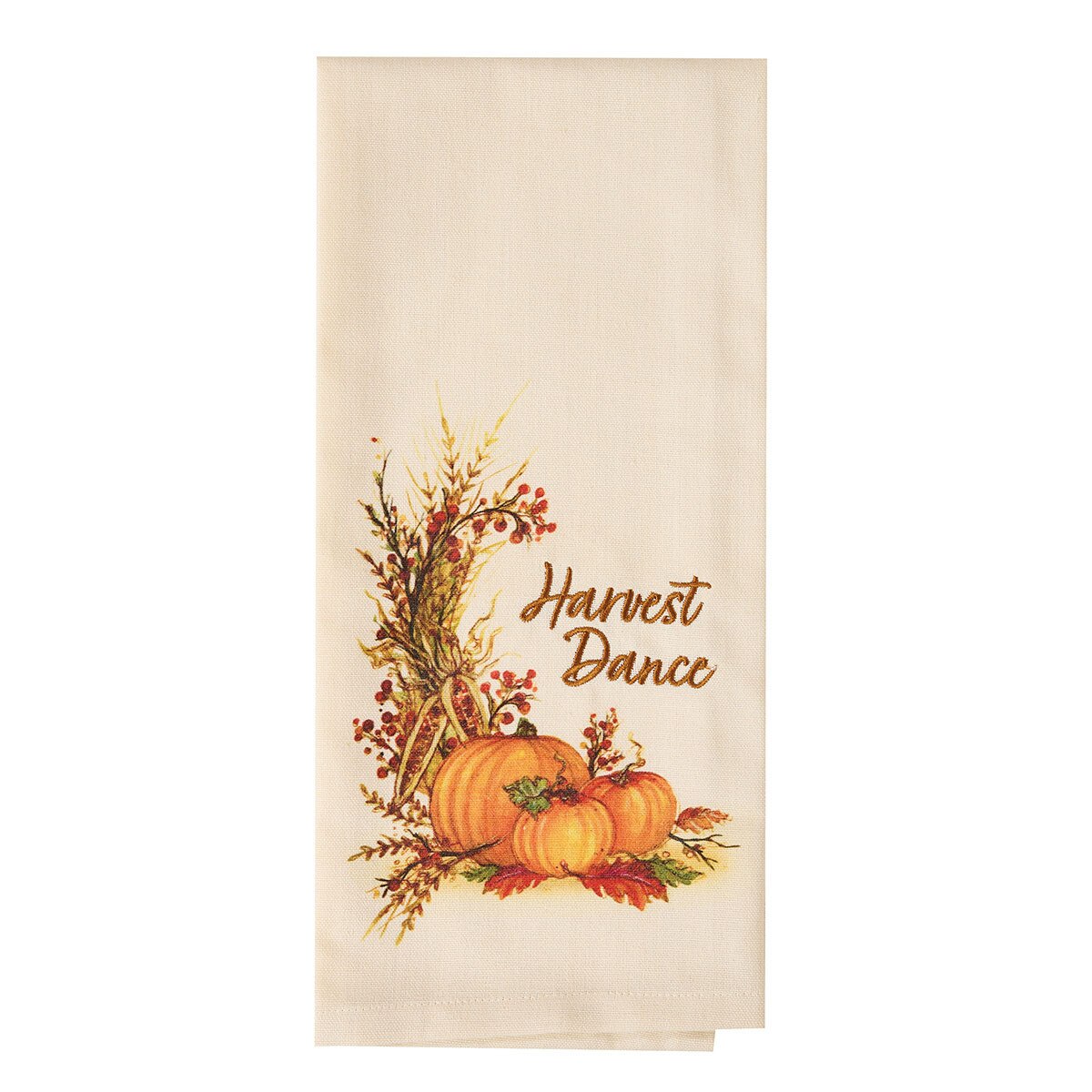 Harvest Dance Embroidered Dishtowel Decorative