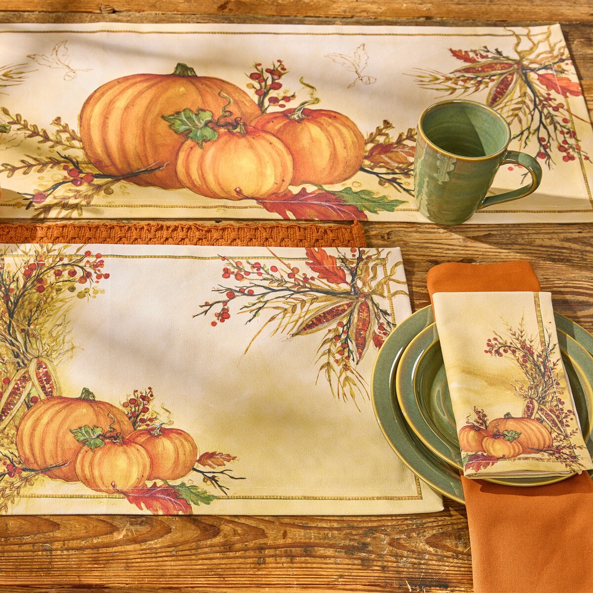Harvest Dance Printed Table Runner 36" Long