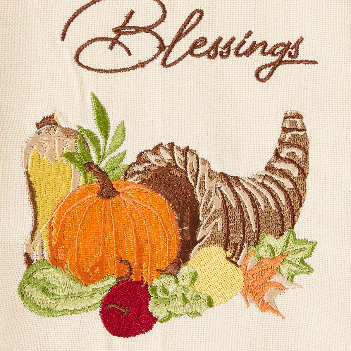 Cornucopia Embroidered Dishtowel Decorative