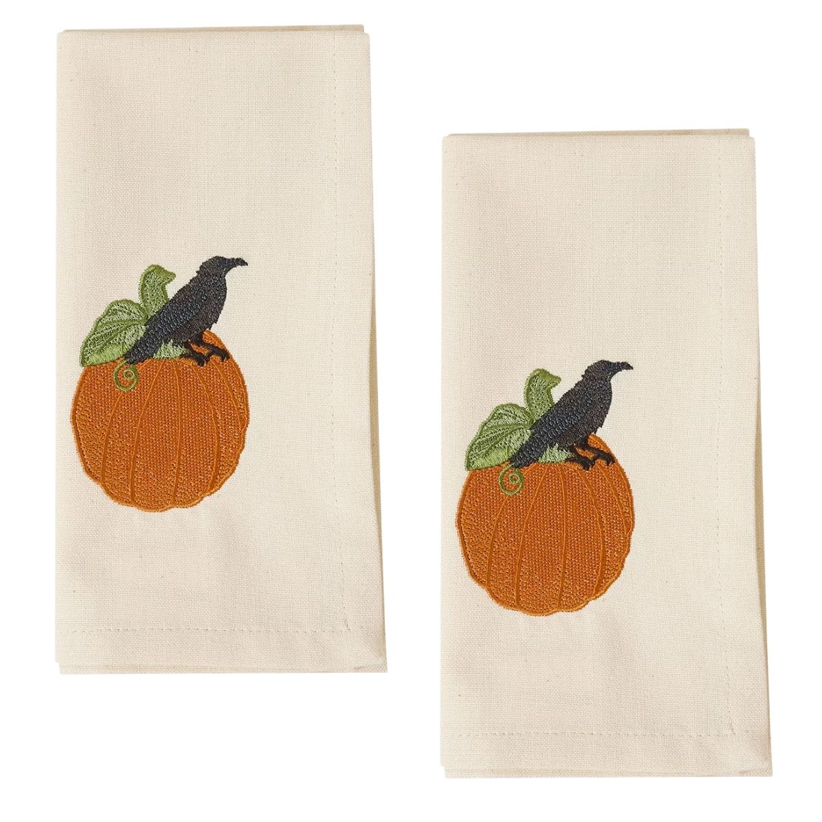 Watching Pumpkins Embroidered Napkin Set of 2