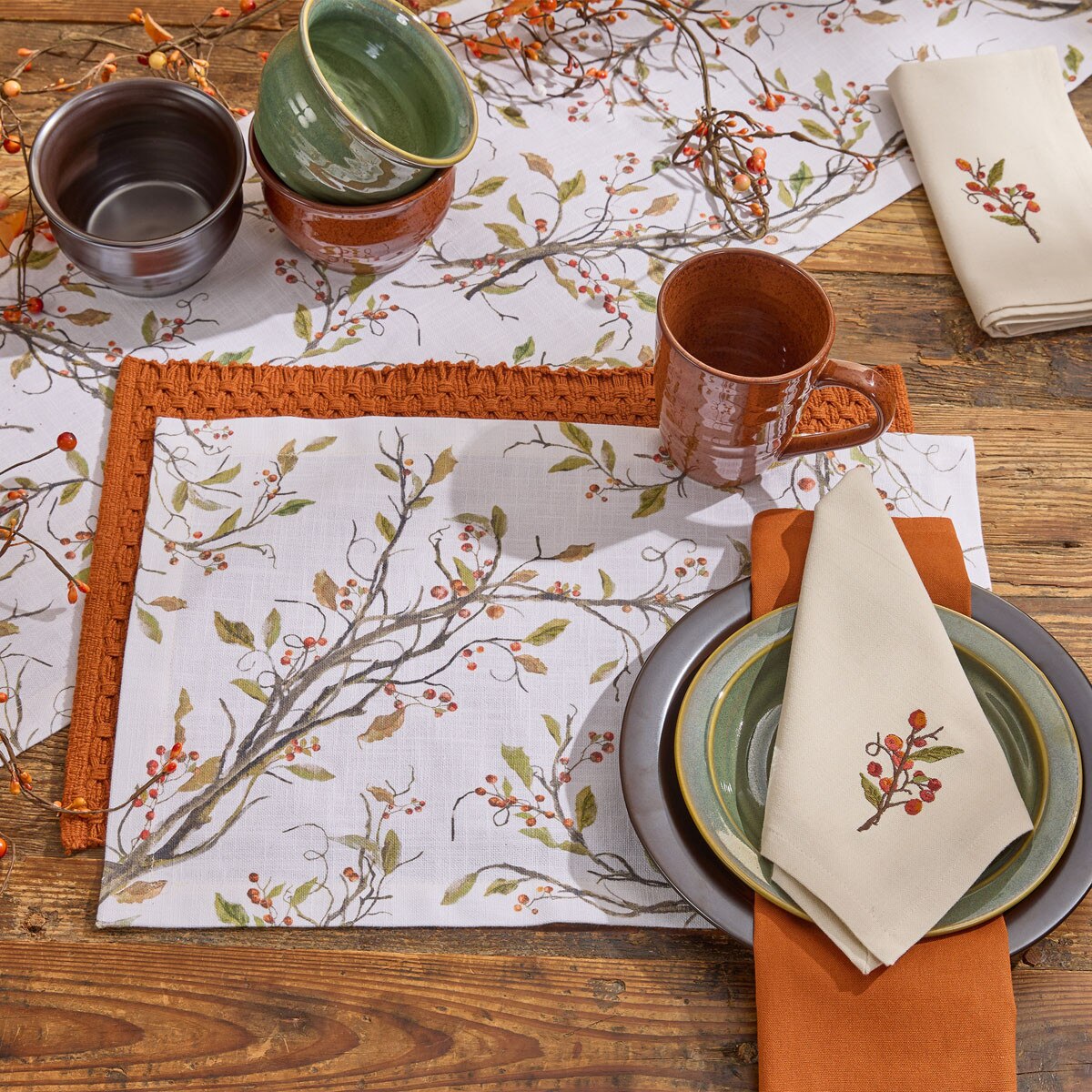 Fall Berries Printed Placemat Set of 2