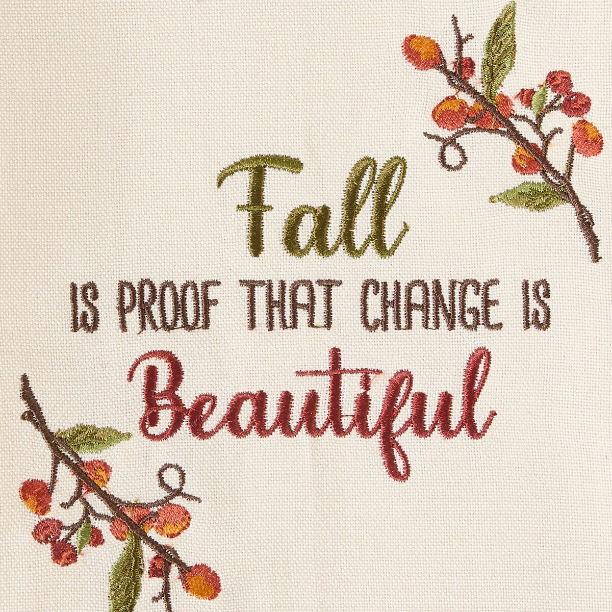 Fall Berries Embroidered Dishtowel Decorative
