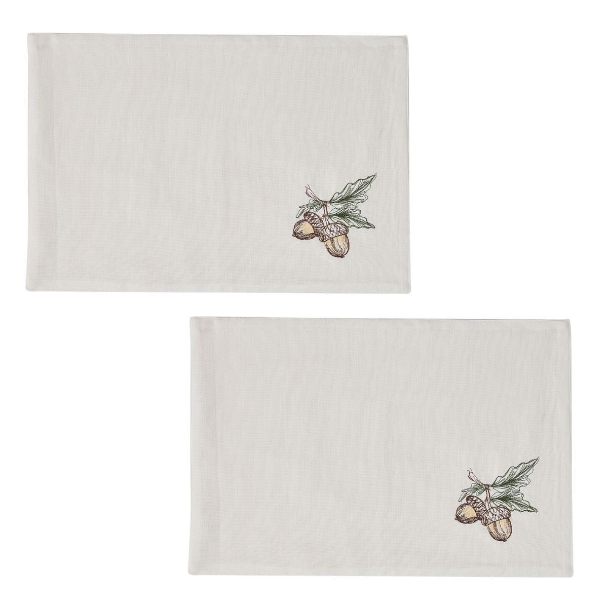 Acorns Embroidered Placemat Set of 2