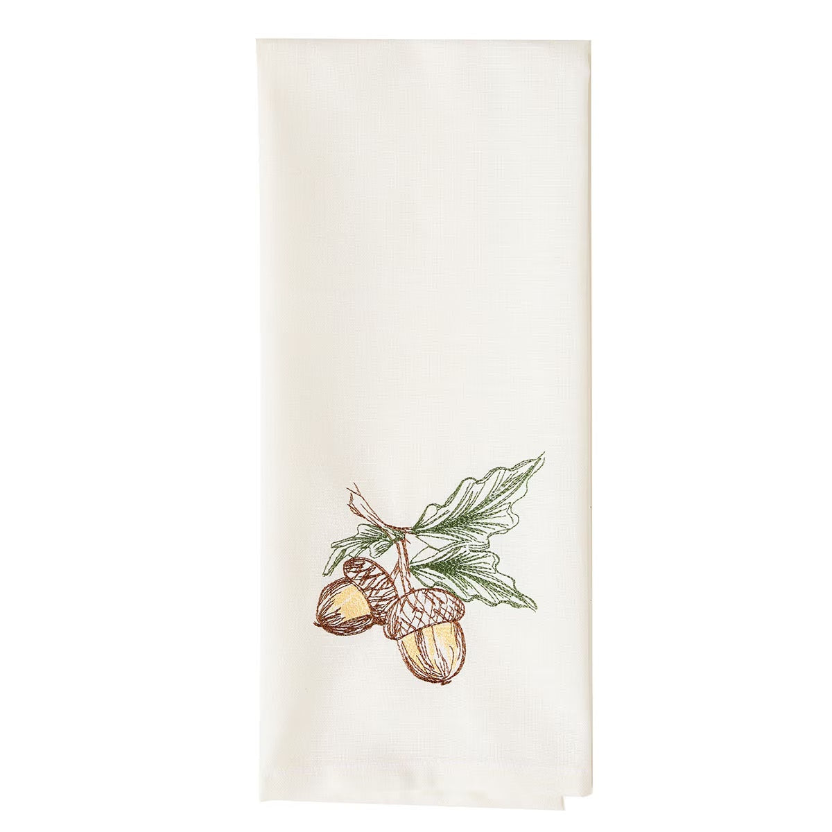 Acorns Embroidered Dishtowel Set of 2