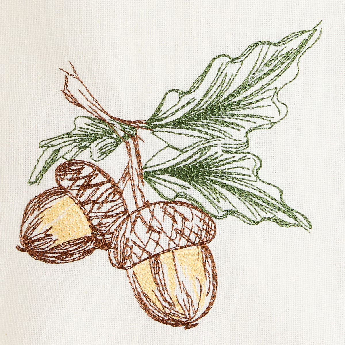 Acorns Embroidered Dishtowel Set of 2