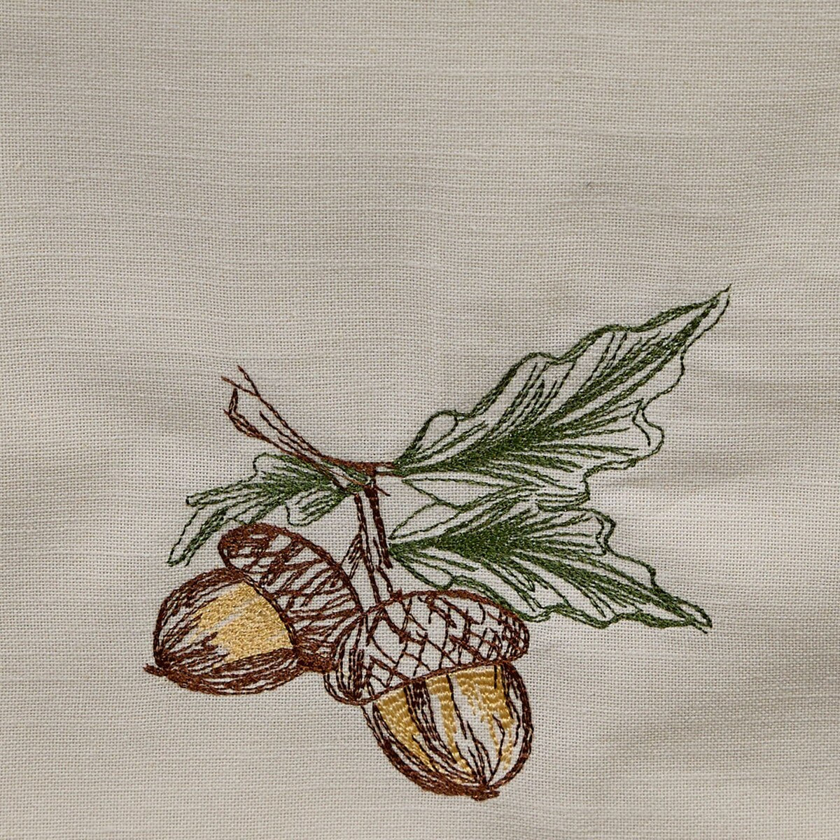Acorns Embroidered Table Runner 36" Long