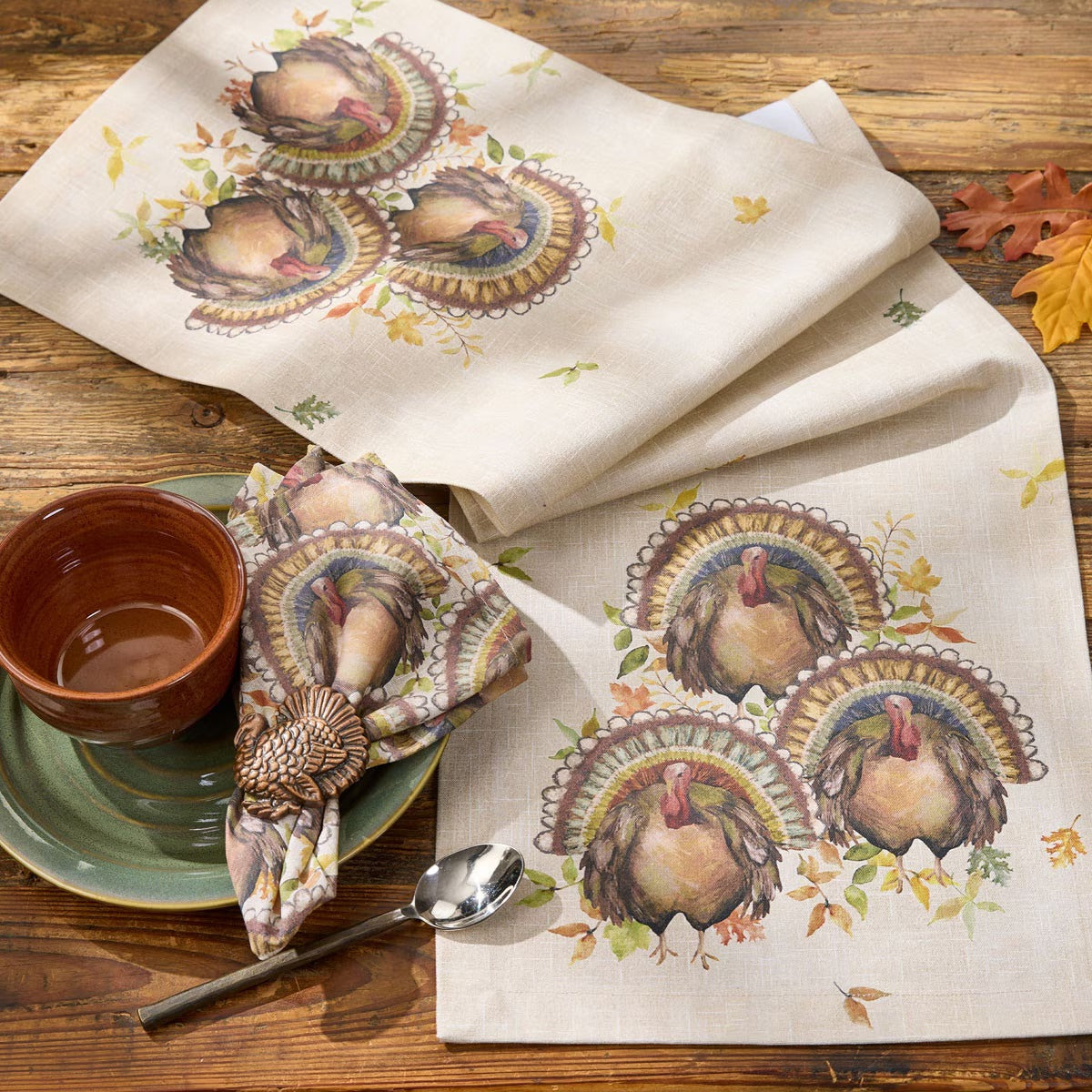 Tom Turkey Printed Table Runner 54'' Long